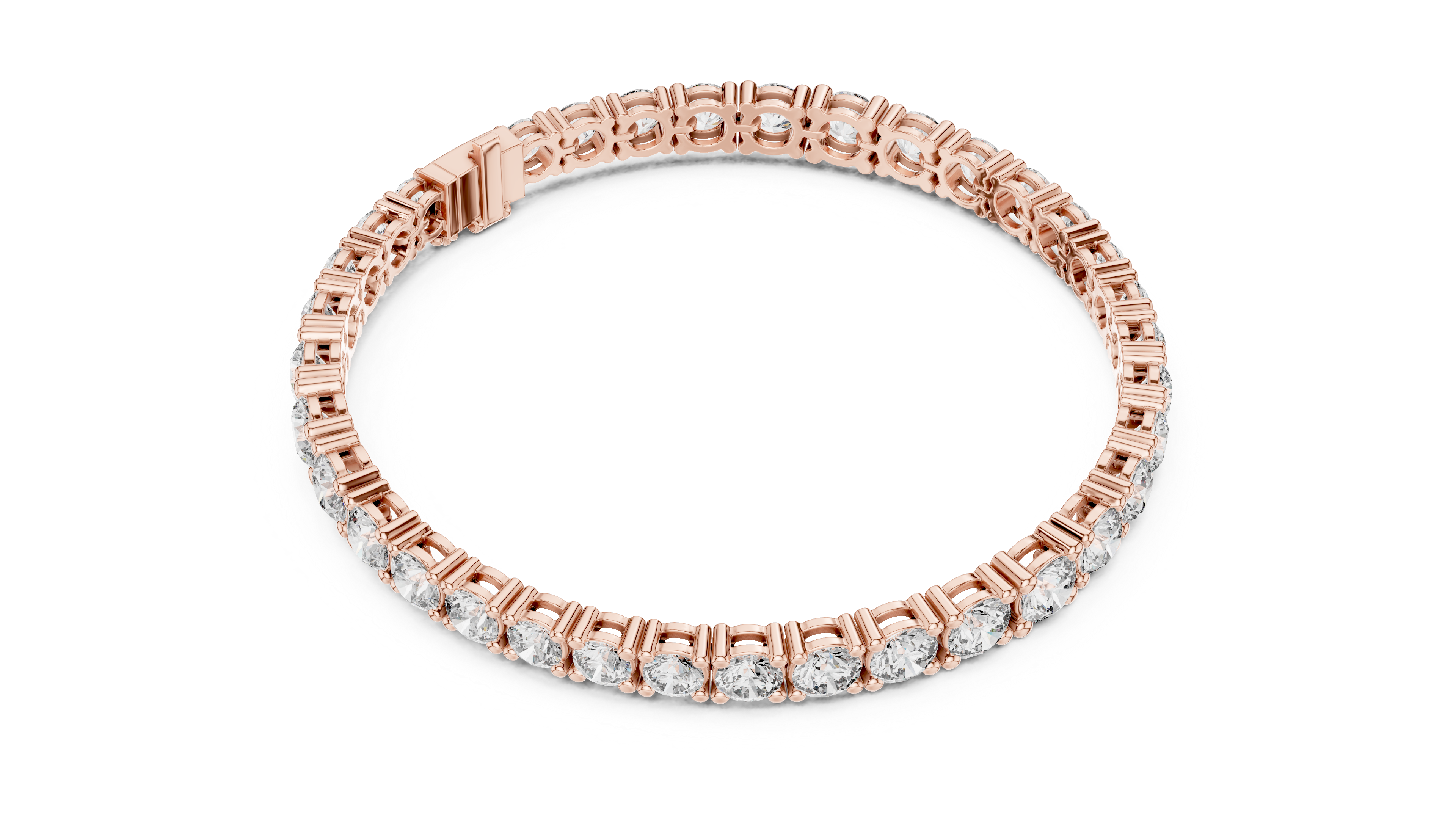 Classic Brilliant-Cut Lab-Grown Diamond Tennis Bracelet in 925 Sterling Silver