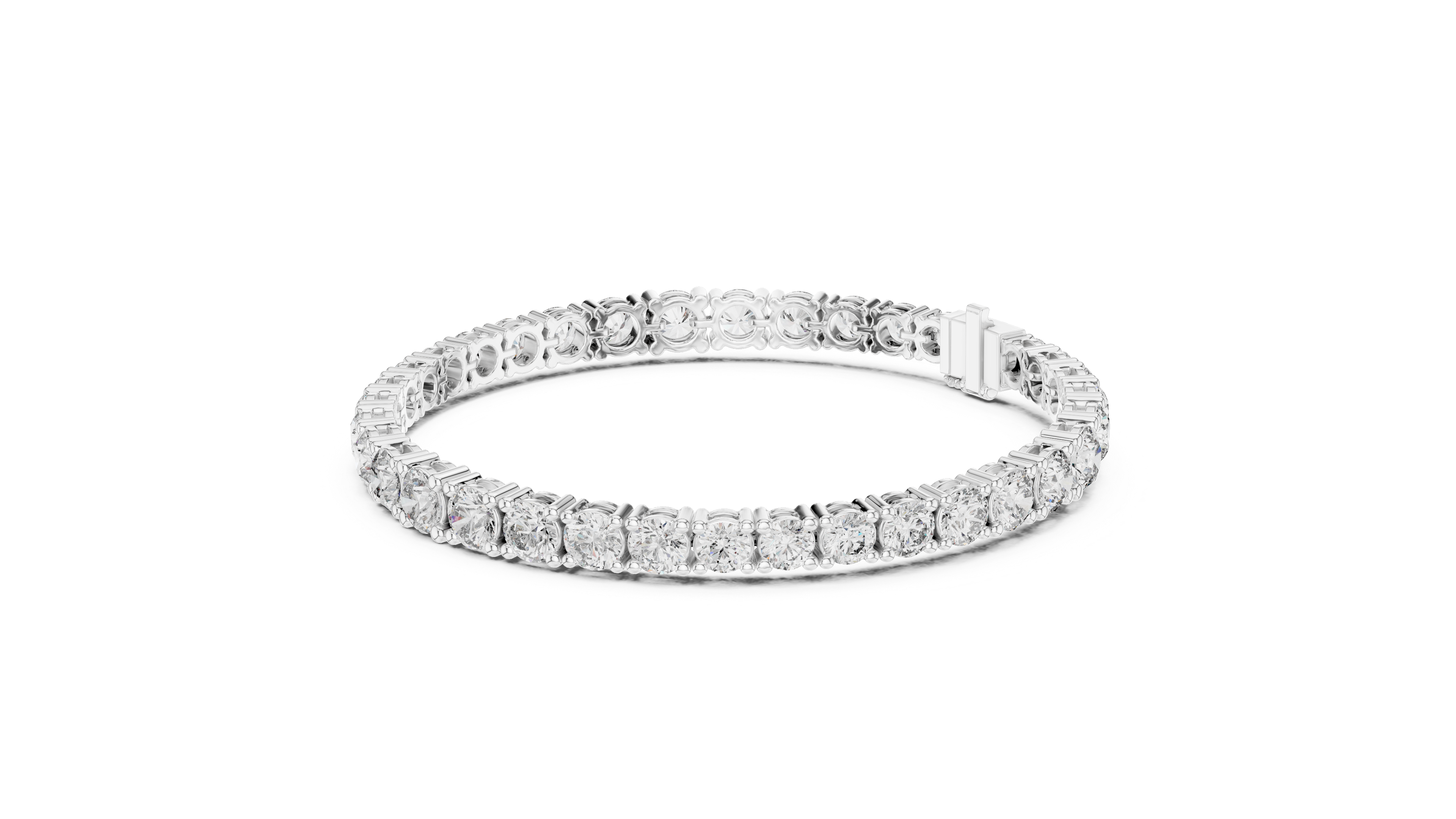 Classic Brilliant-Cut Lab-Grown Diamond Tennis Bracelet in 925 Sterling Silver