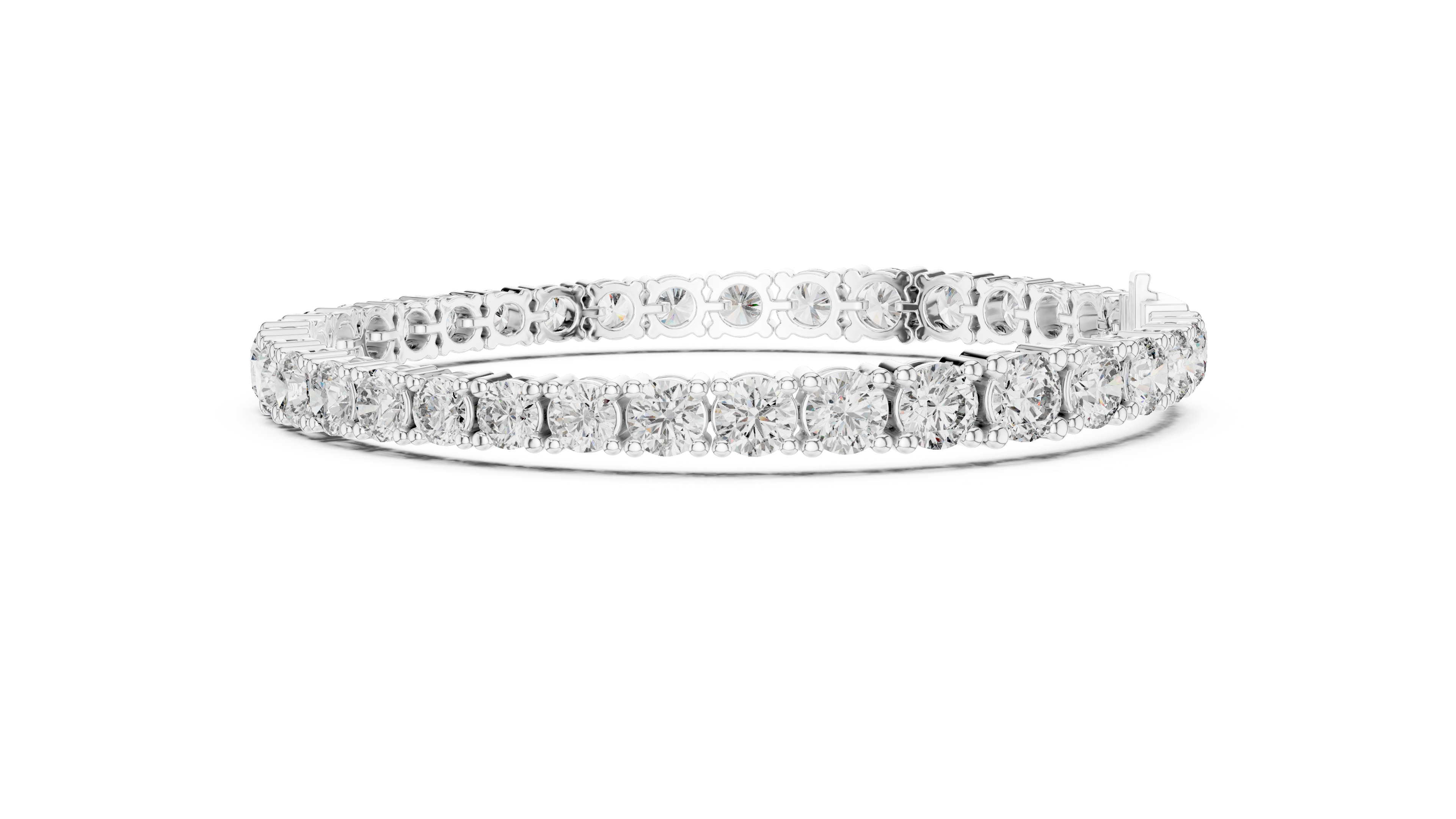 Classic Brilliant-Cut Lab-Grown Diamond Tennis Bracelet in 925 Sterling Silver