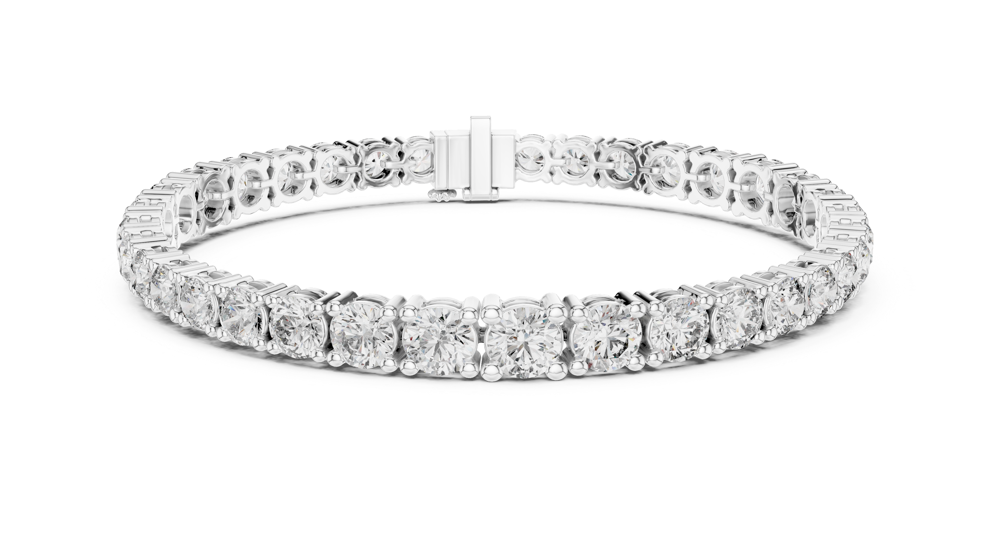 Classic Brilliant-Cut Lab-Grown Diamond Tennis Bracelet in 925 Sterling Silver