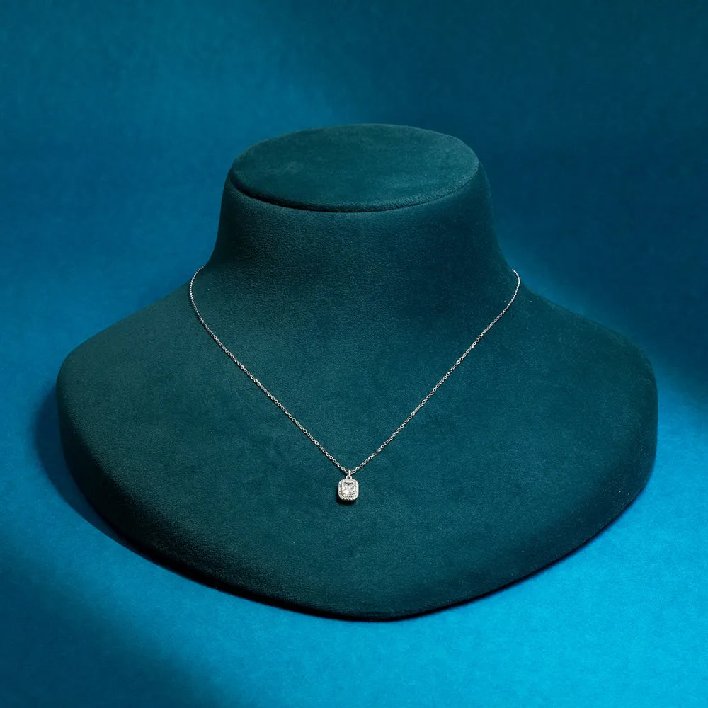 Emerald Round Diamond Necklace