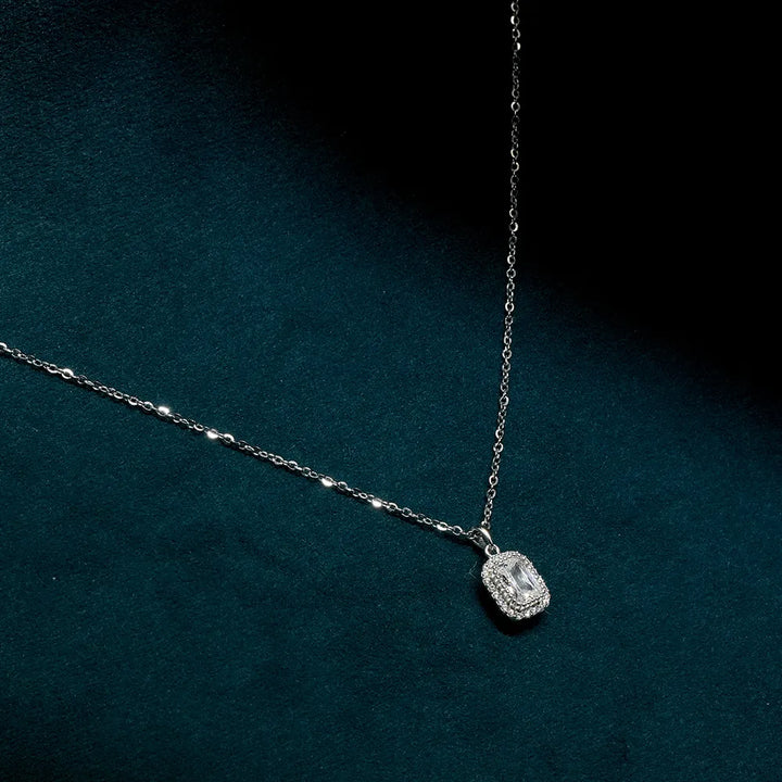 Emerald Round Diamond Necklace