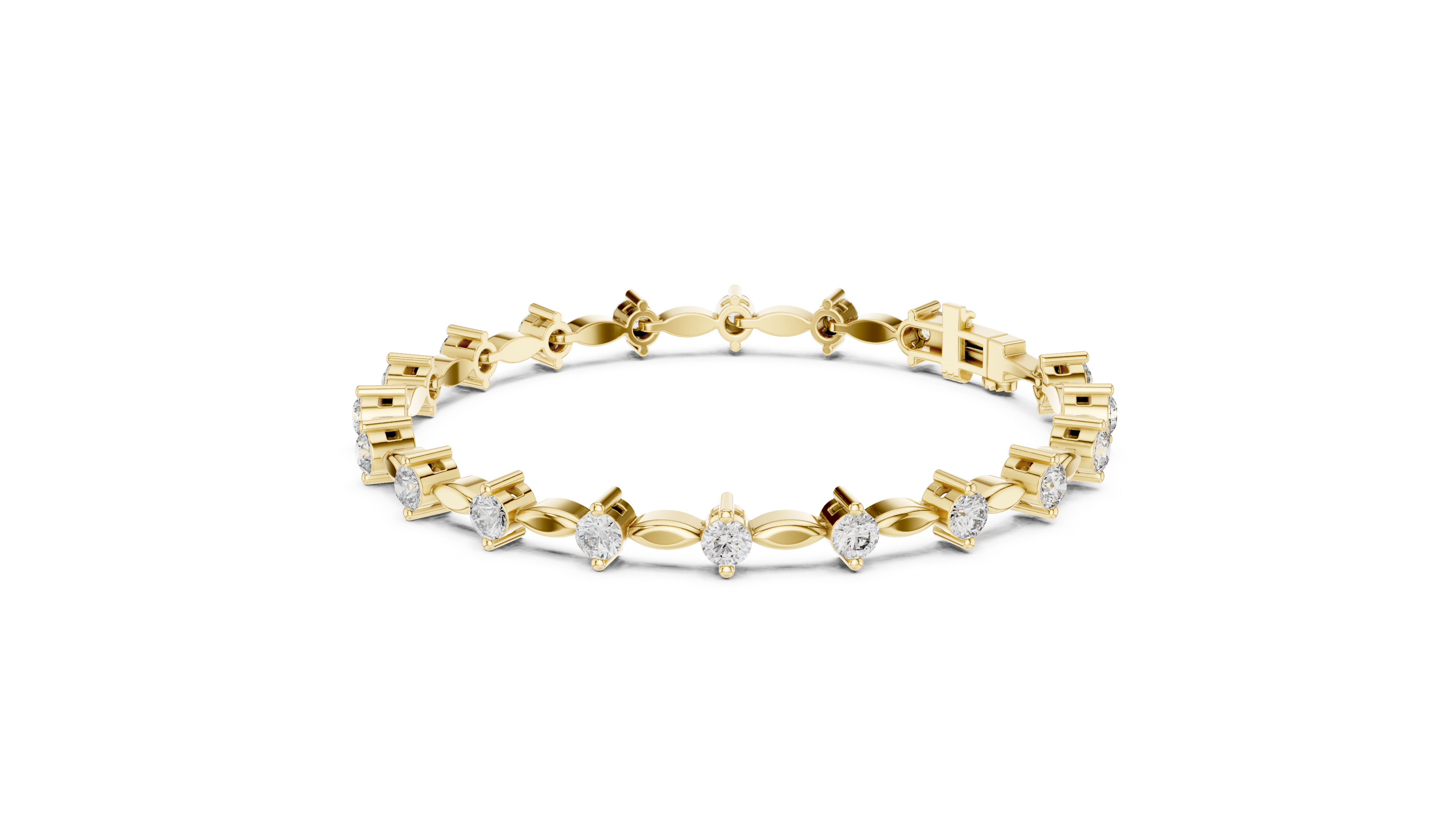 Dainty Lab-Grown Diamond Tennis Bracelet in Sterling Silver – Alternating Marquise Motif (0.50 TCW)