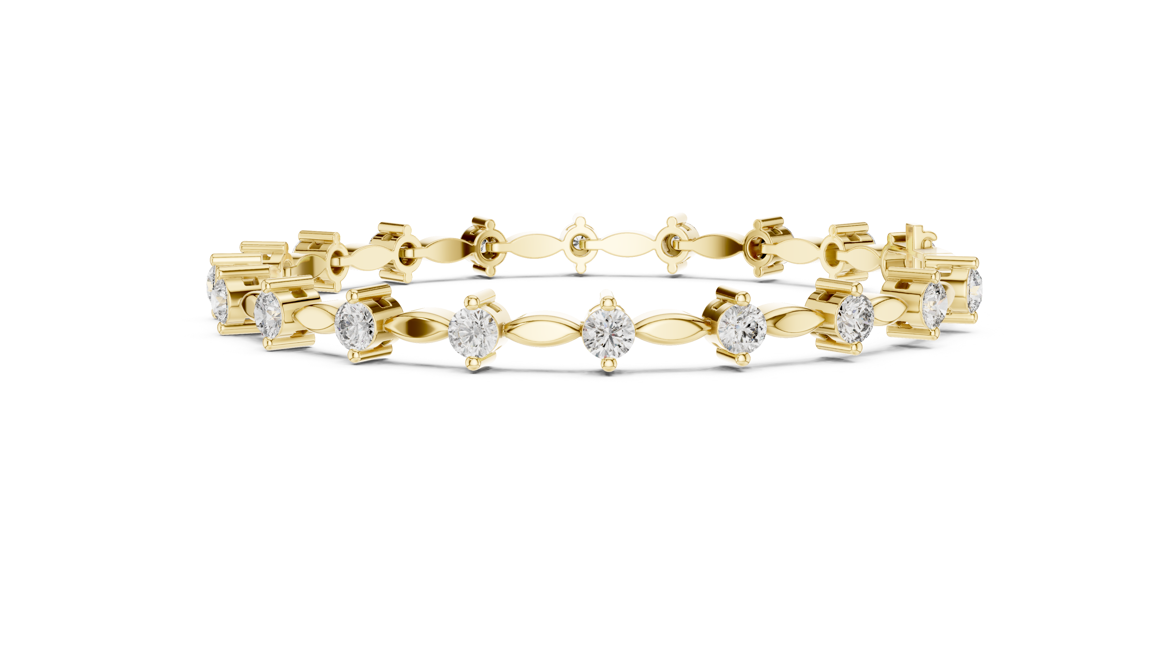 Dainty Lab-Grown Diamond Tennis Bracelet in Sterling Silver – Alternating Marquise Motif (0.50 TCW)