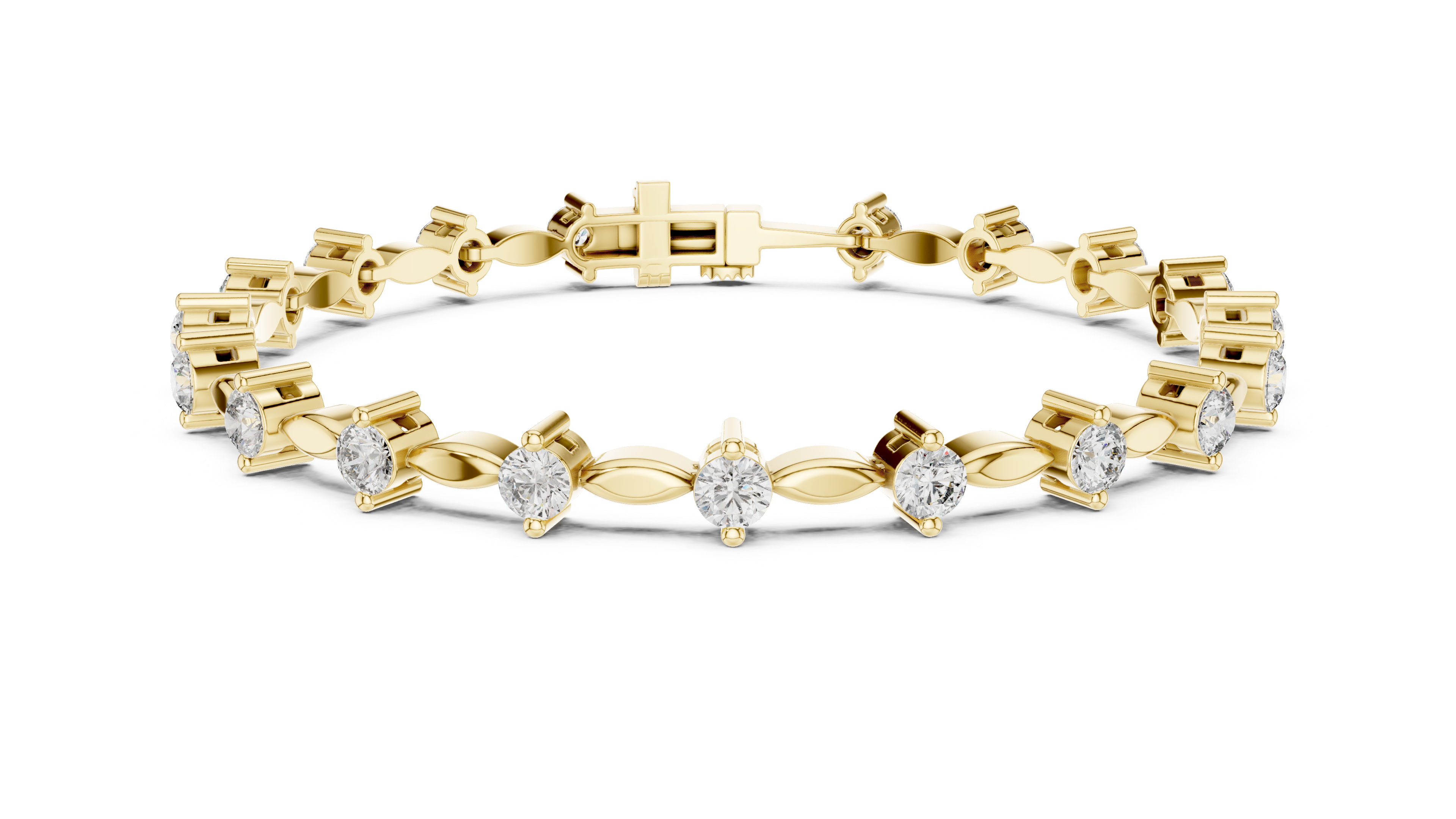 Dainty Lab-Grown Diamond Tennis Bracelet in Sterling Silver – Alternating Marquise Motif (0.50 TCW)