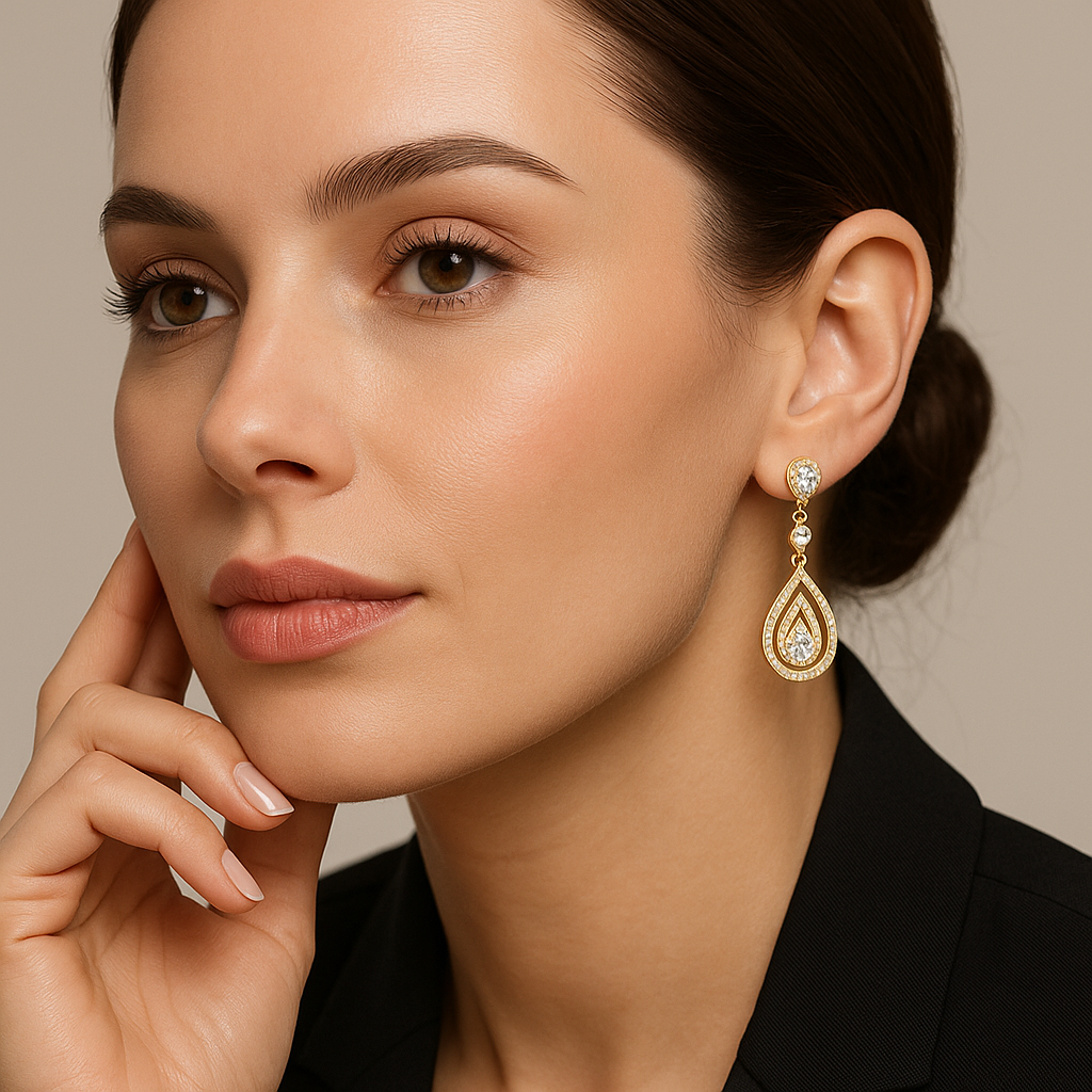 Aurora Pear-Shape Lab-Grown Diamond Tiered Drop Earrings