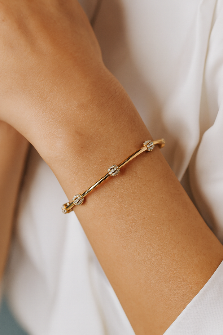 Celestial Station Bangle: Lab-Grown Diamond & Sterling Silver