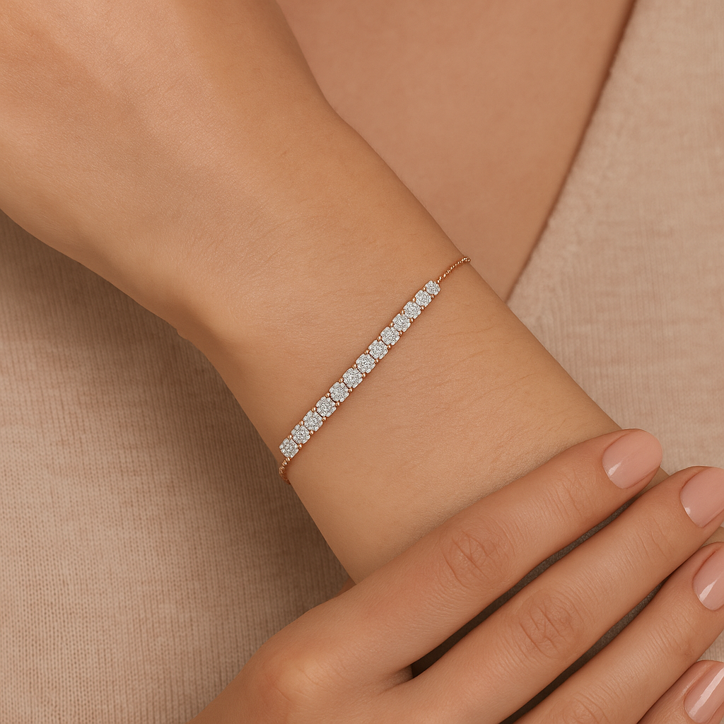 Lab-Created Diamond Adjustable Bracelet Ethical Jewelry Gift