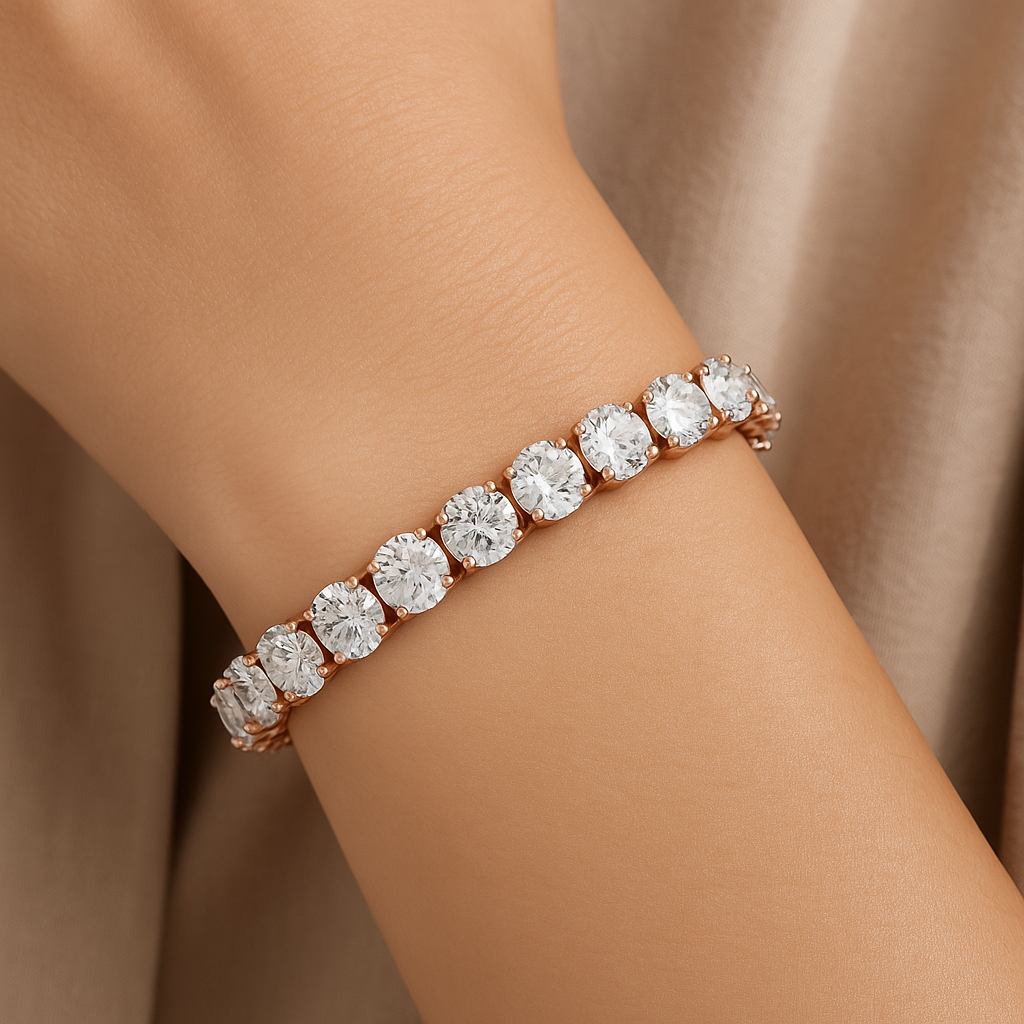 Elevate your everyday elegance with our stunning Lab-Grown Diamond Tennis Bracelet.