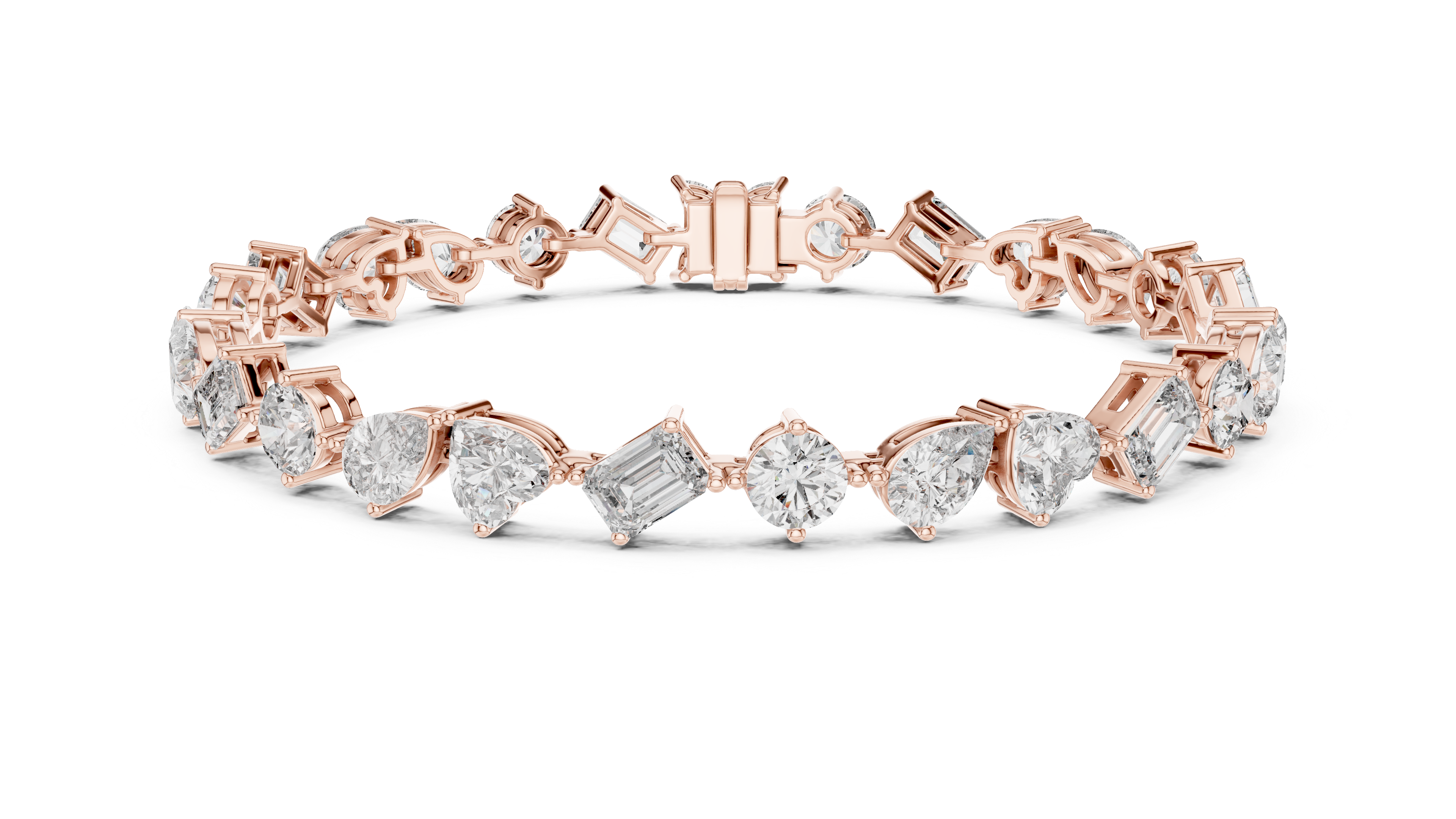 Sparkling Multi-Shape Lab-Grown Diamond Tennis Bracelet in Sterling Silver