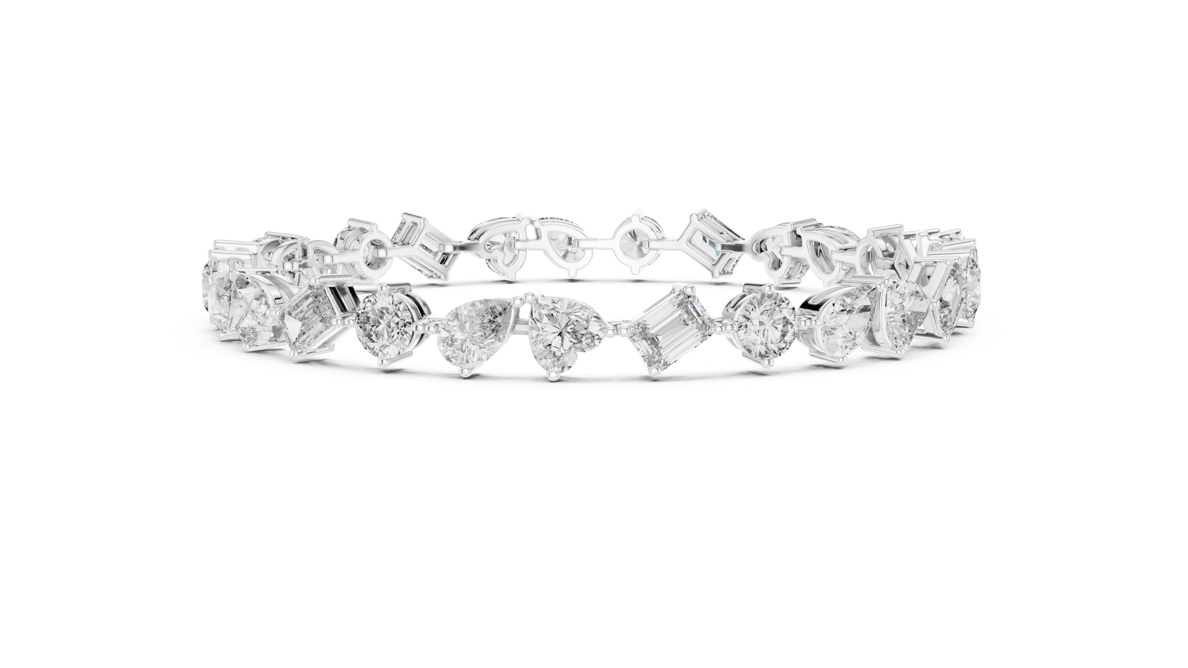 Sparkling Multi-Shape Lab-Grown Diamond Tennis Bracelet in Sterling Silver