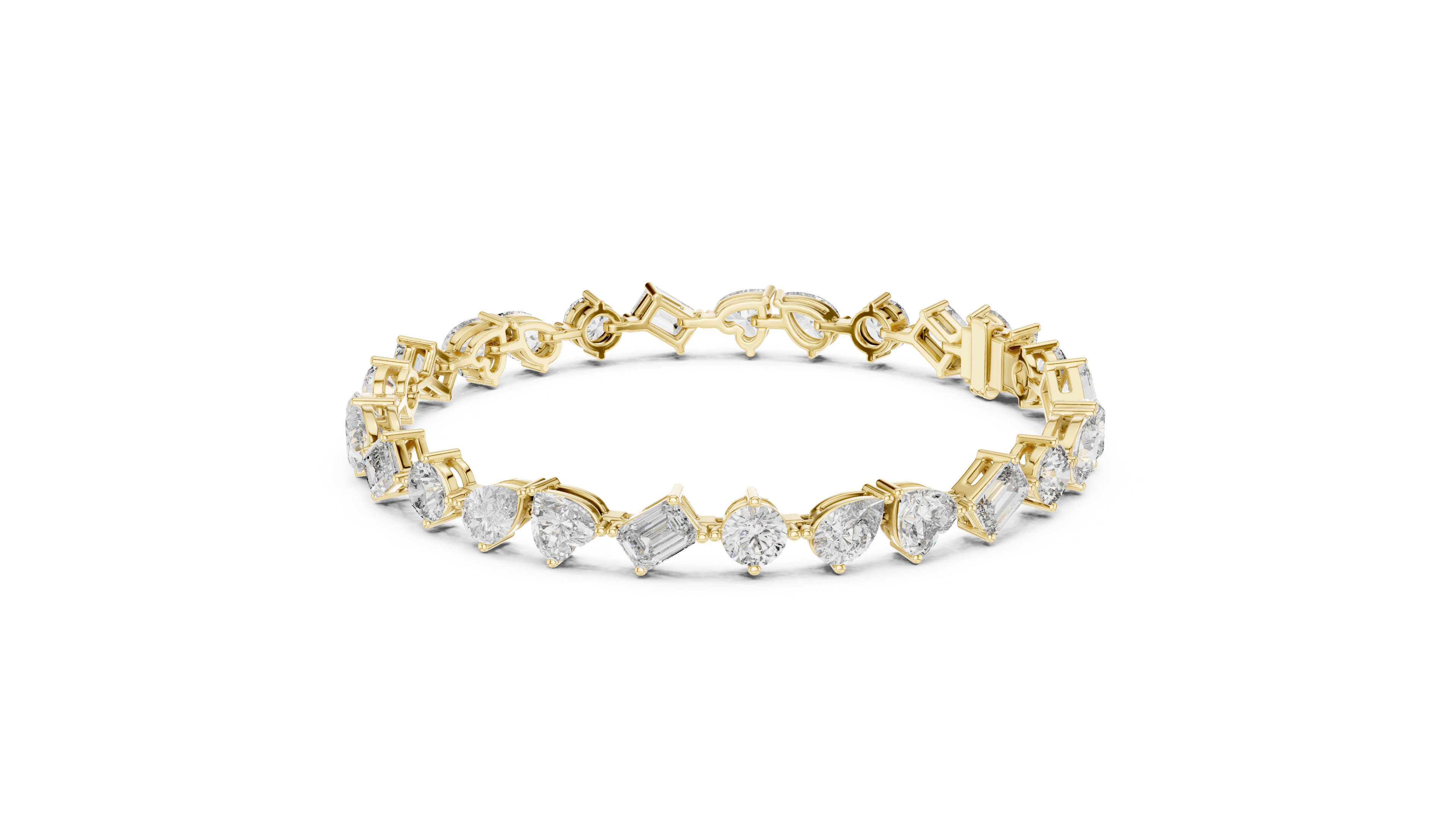 Sparkling Multi-Shape Lab-Grown Diamond Tennis Bracelet in Sterling Silver