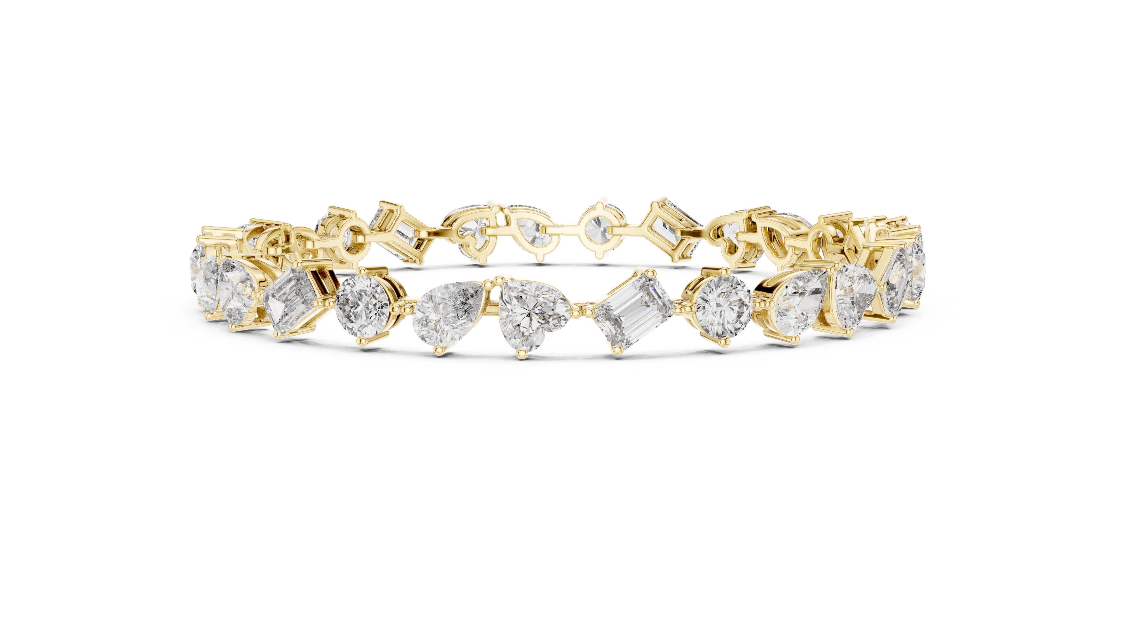 Sparkling Multi-Shape Lab-Grown Diamond Tennis Bracelet in Sterling Silver