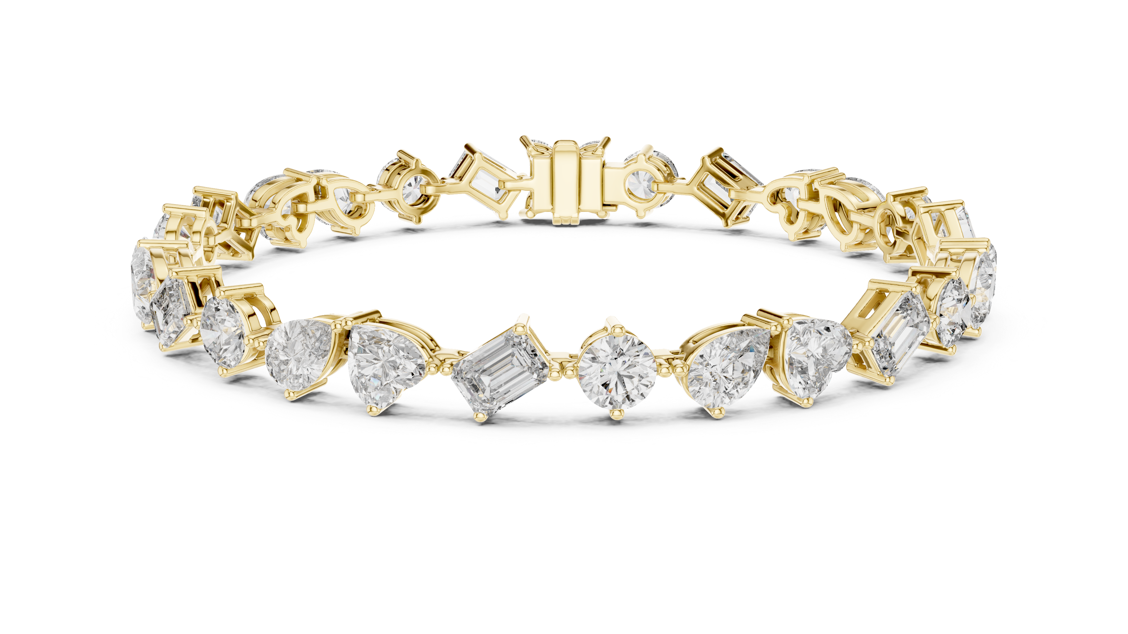 Sparkling Multi-Shape Lab-Grown Diamond Tennis Bracelet in Sterling Silver