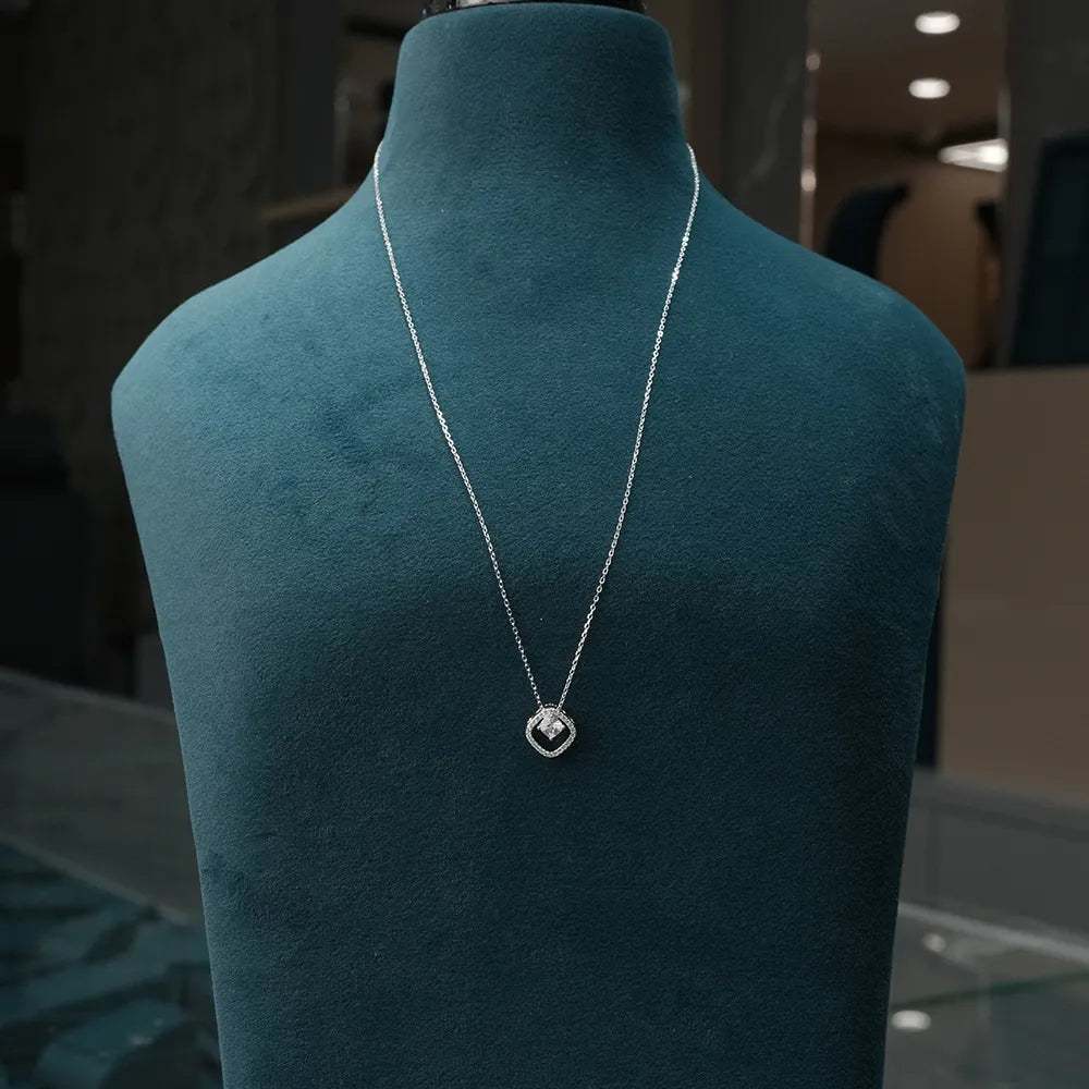 Cushion Diamond Necklace