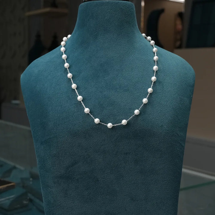 Moti Double Line Necklace