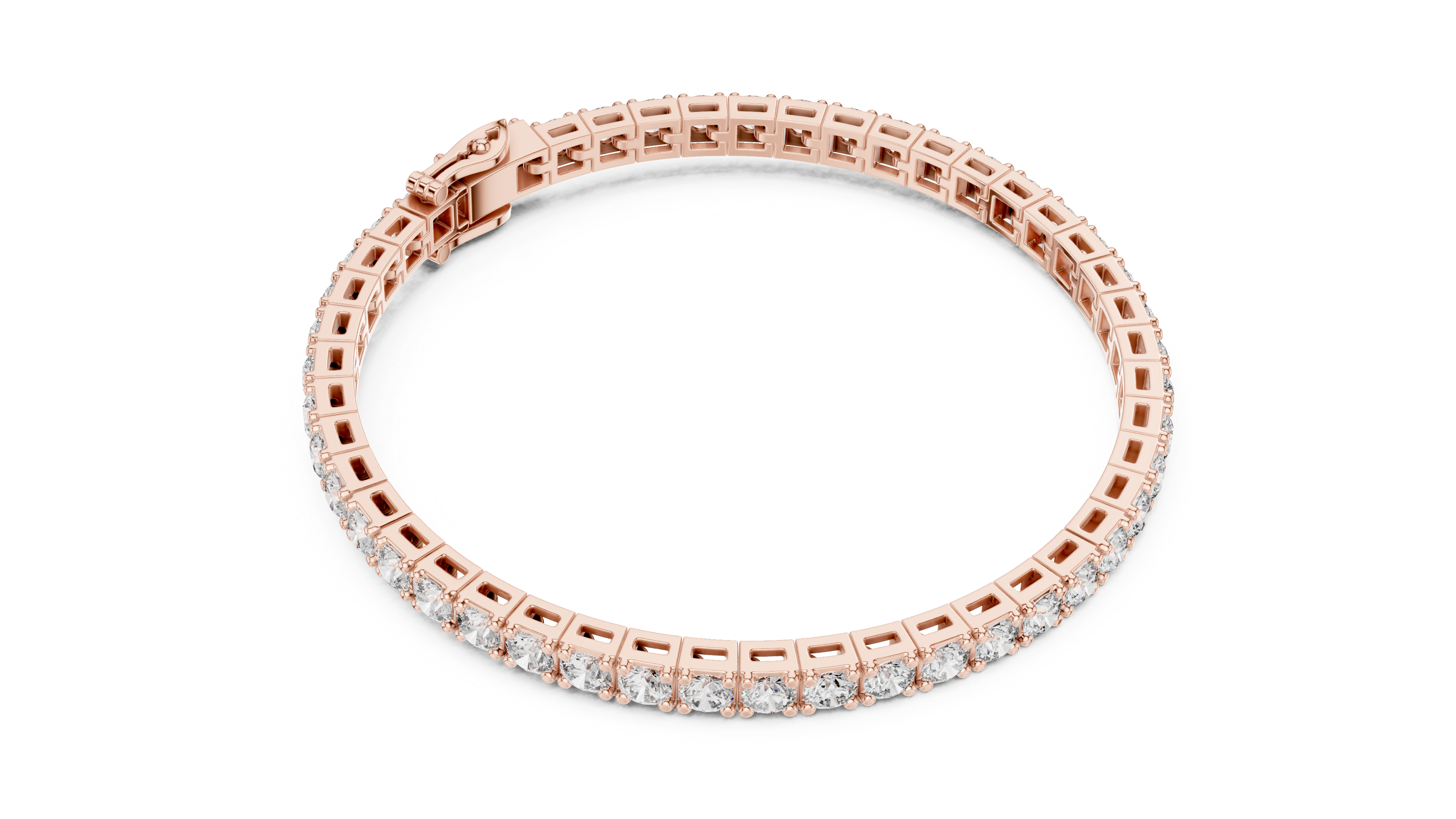 Sustainable Luxury: Round Brilliant Cut Lab-Diamond Silver Tennis Bracelet