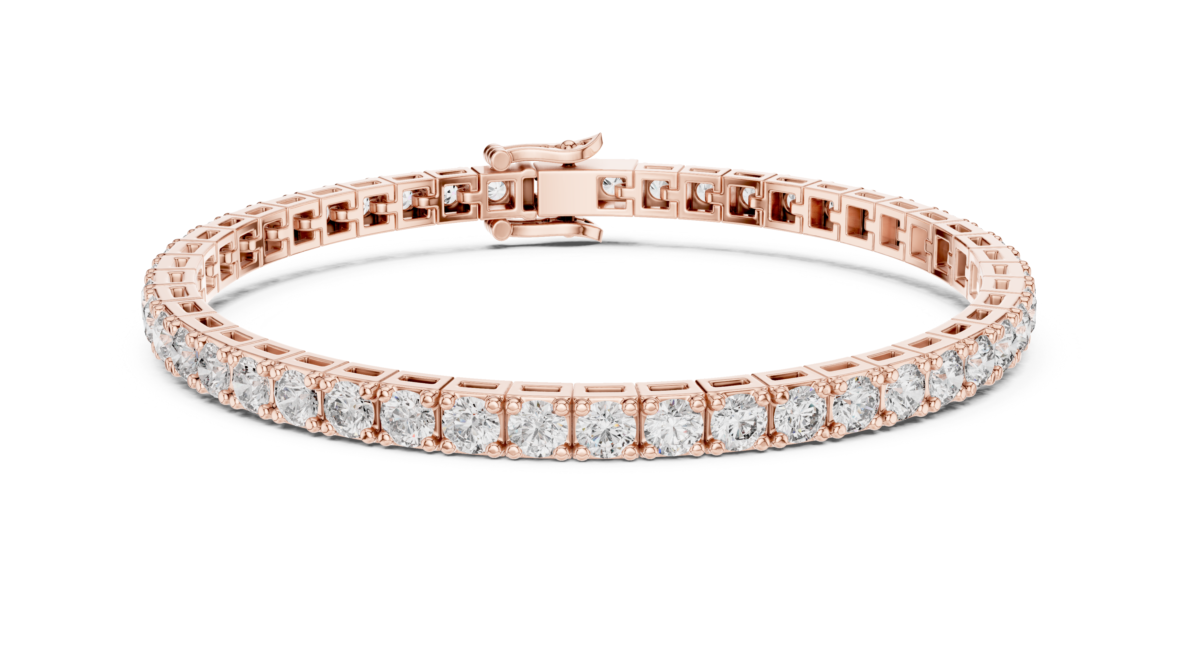 Sustainable Luxury: Round Brilliant Cut Lab-Diamond Silver Tennis Bracelet