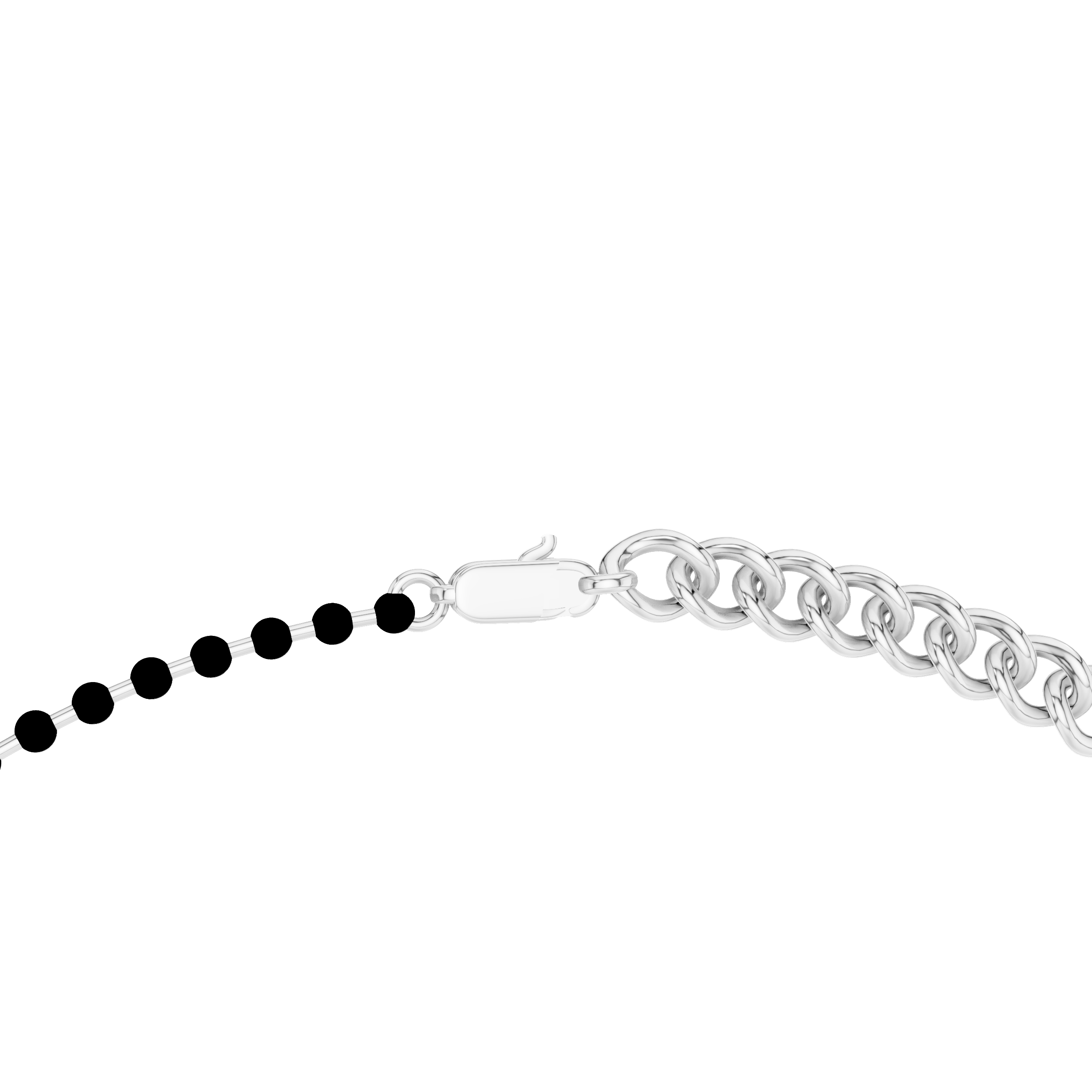 Silver & Lab-Grown Diamond Mangalsutra Necklace with Dainty Charms