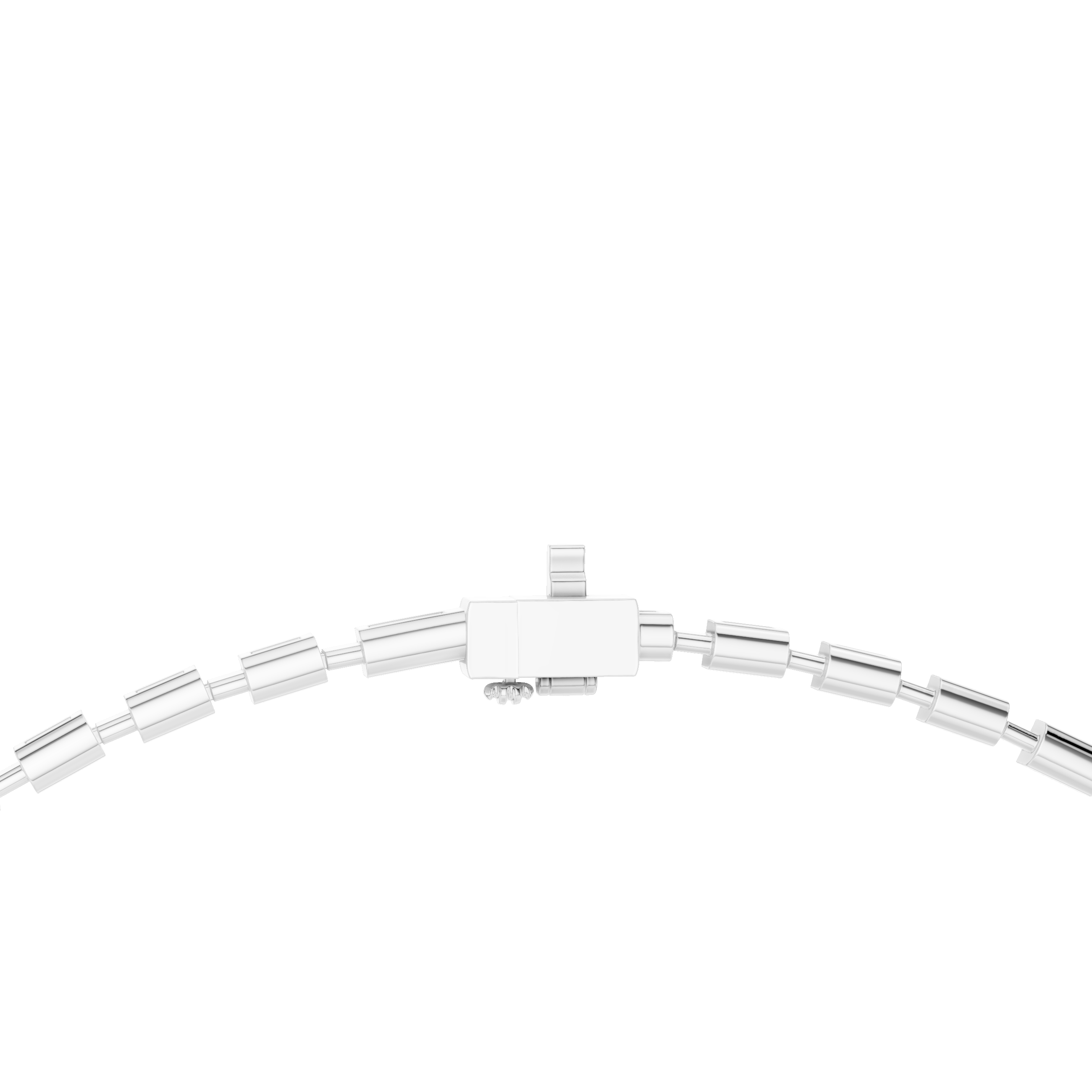 Emerald-Cut Lab-Grown Diamond Eternity Necklace in Sterling Silver