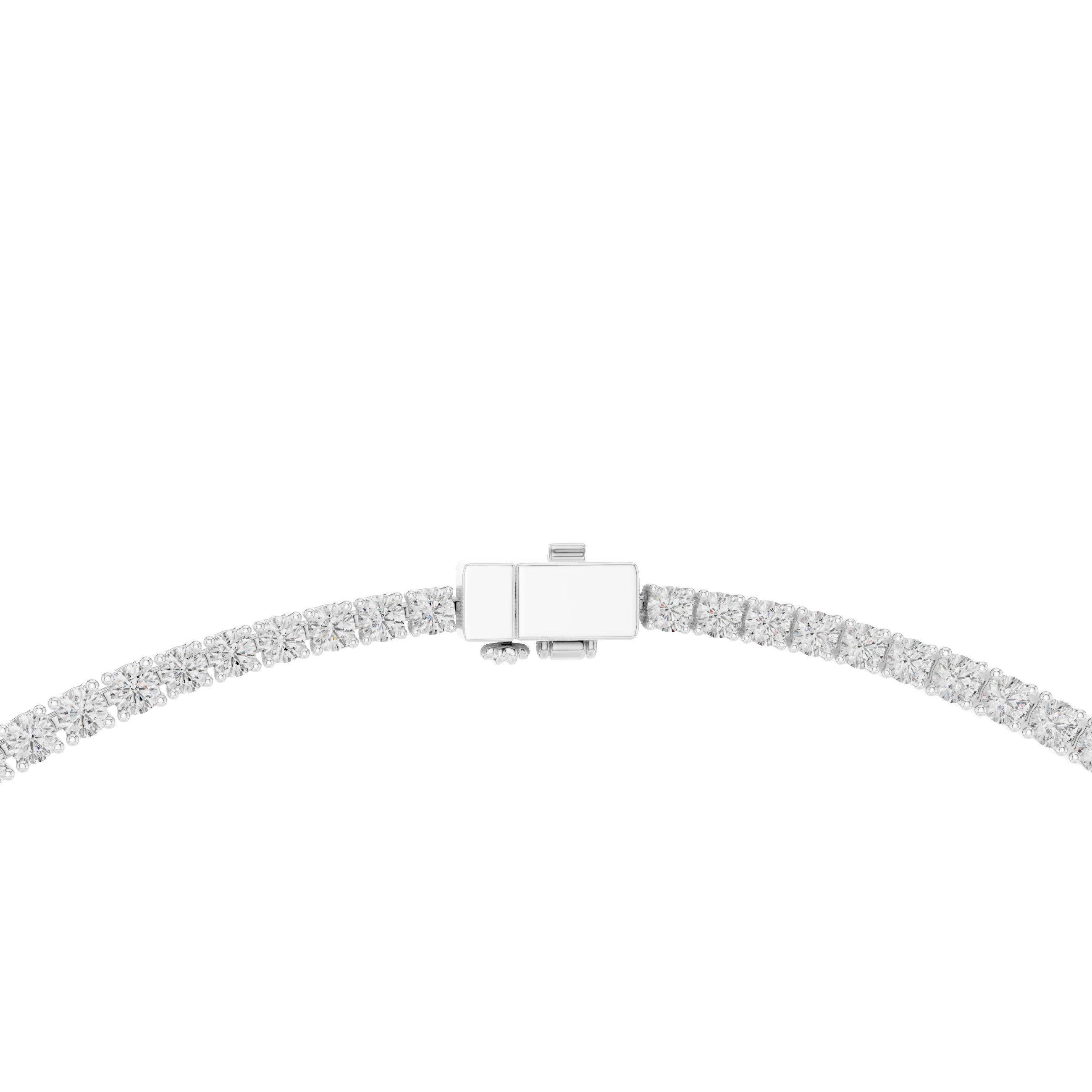 Aurora Oval Center Lab-Grown Diamond Tennis Necklace in Sterling Silver