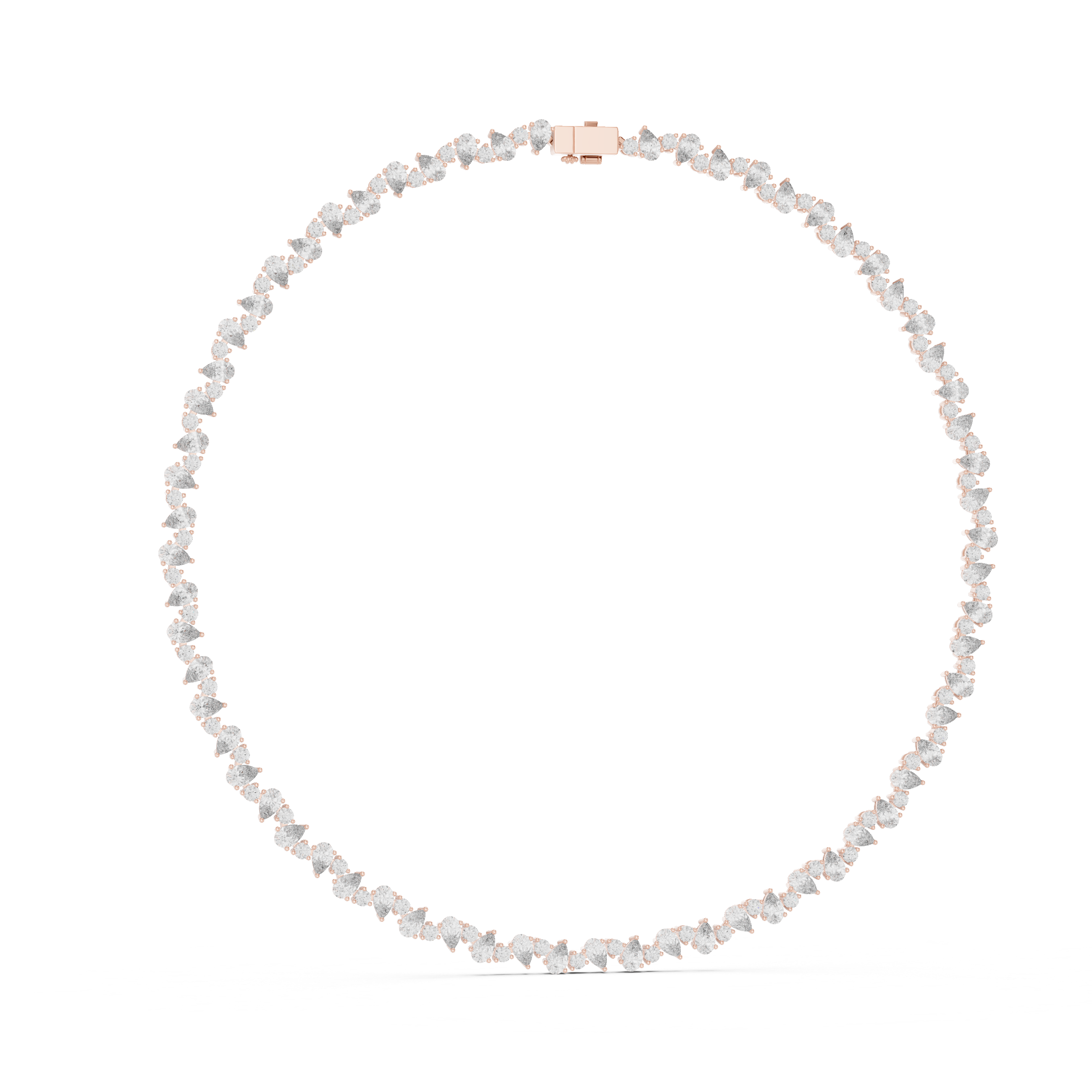 Lab-Grown Diamond Zig-Zag Eternity Necklace in Sterling Silver