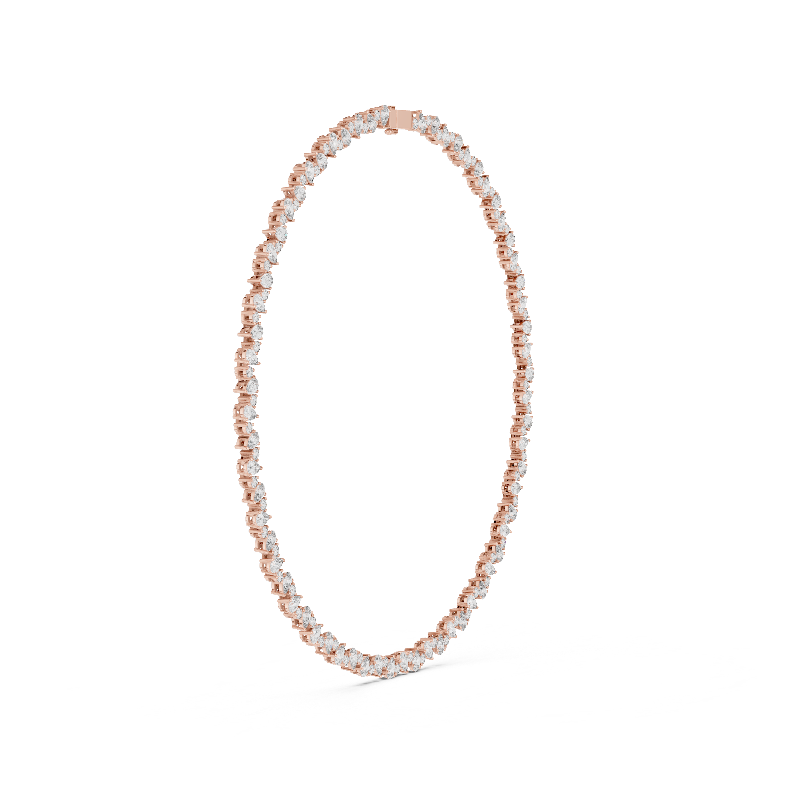 Lab-Grown Diamond Zig-Zag Eternity Necklace in Sterling Silver