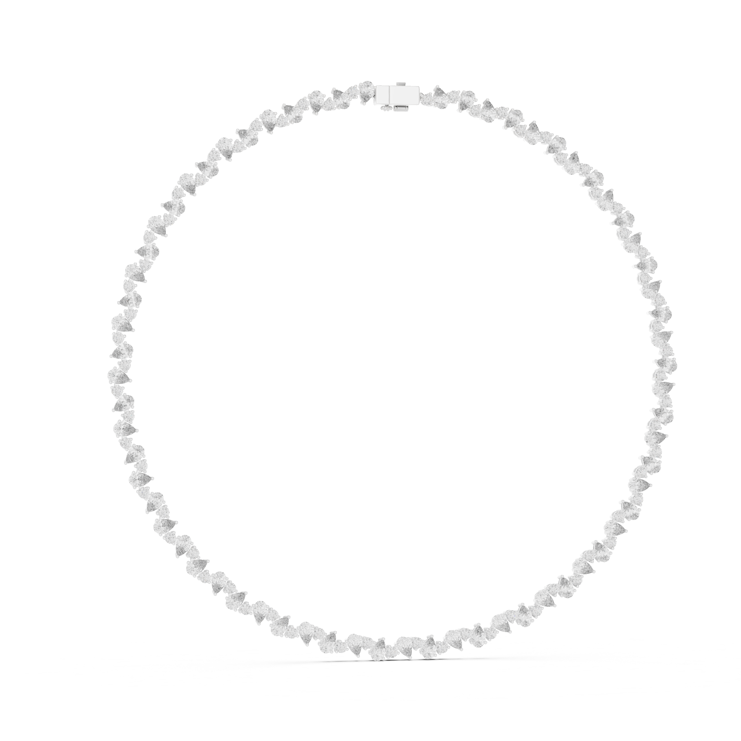 Lab-Grown Diamond Zig-Zag Eternity Necklace in Sterling Silver