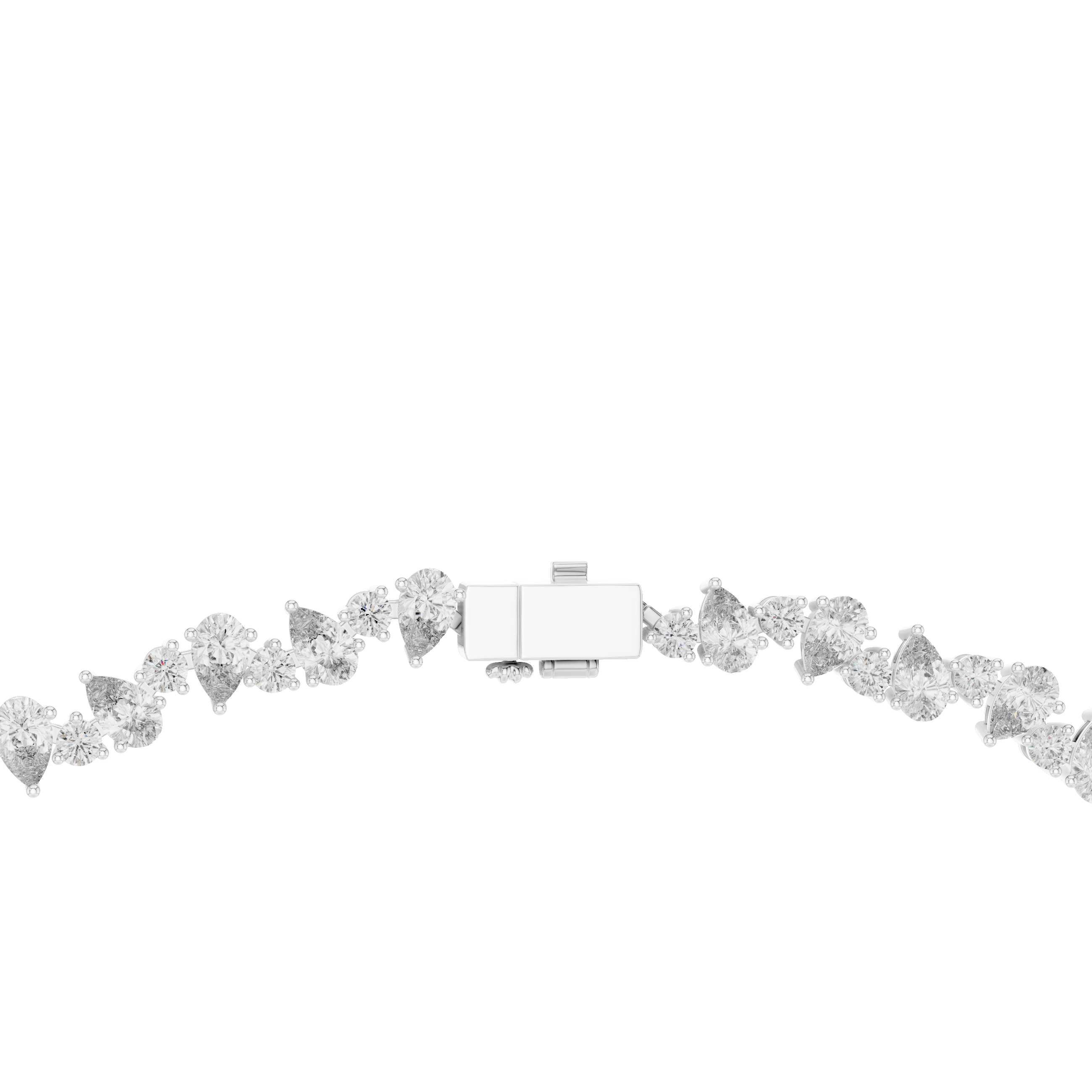 Lab-Grown Diamond Zig-Zag Eternity Necklace in Sterling Silver