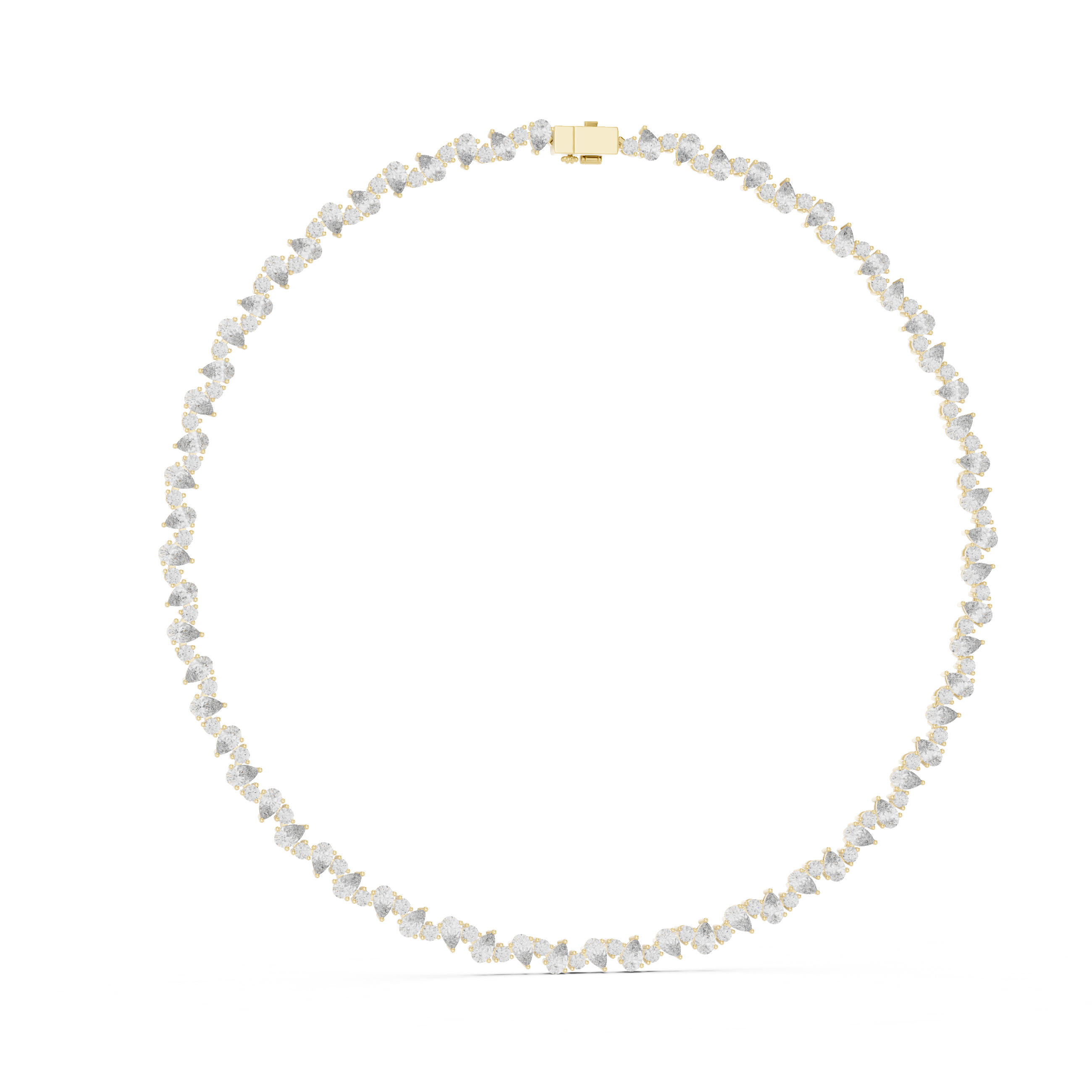 Lab-Grown Diamond Zig-Zag Eternity Necklace in Sterling Silver