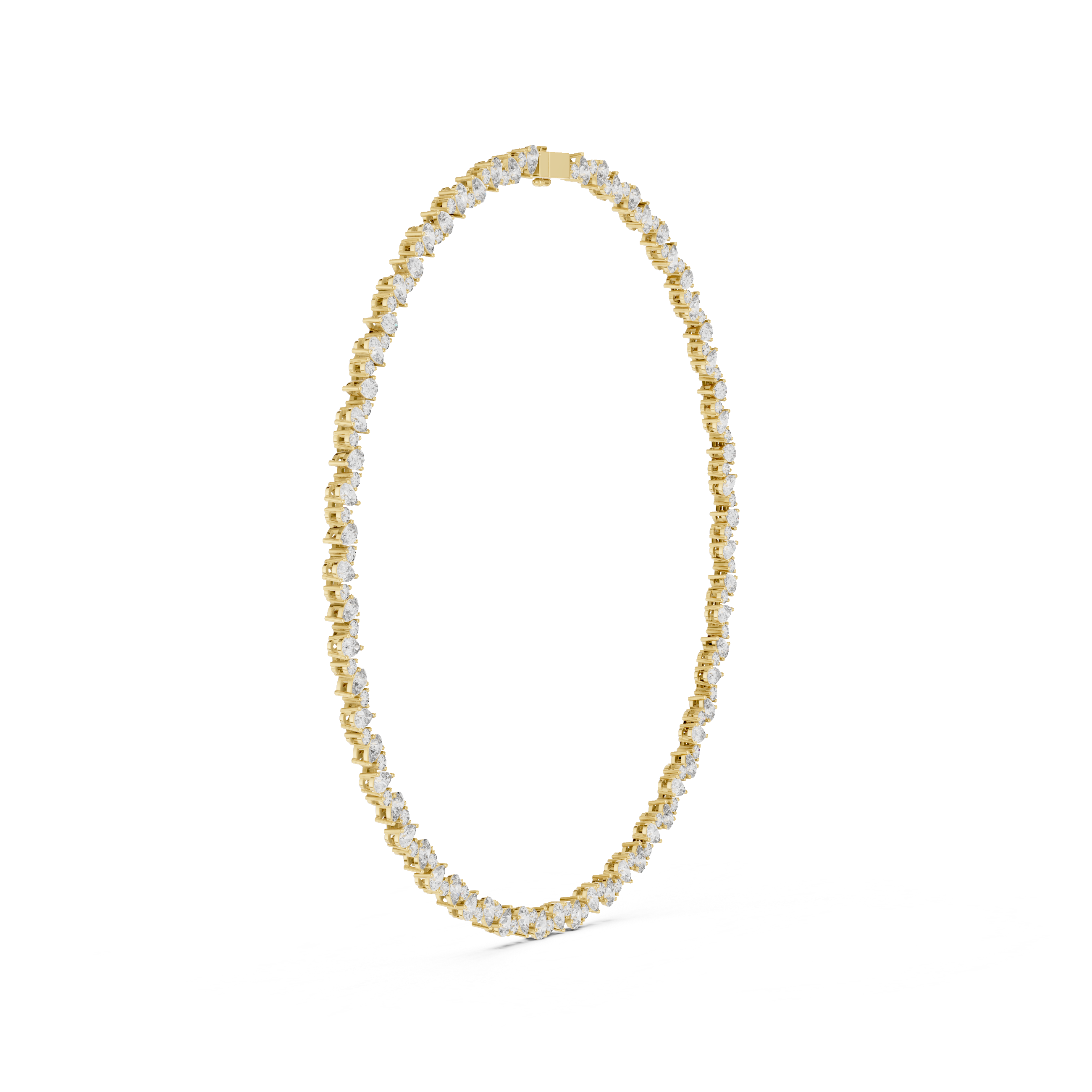 Lab-Grown Diamond Zig-Zag Eternity Necklace in Sterling Silver