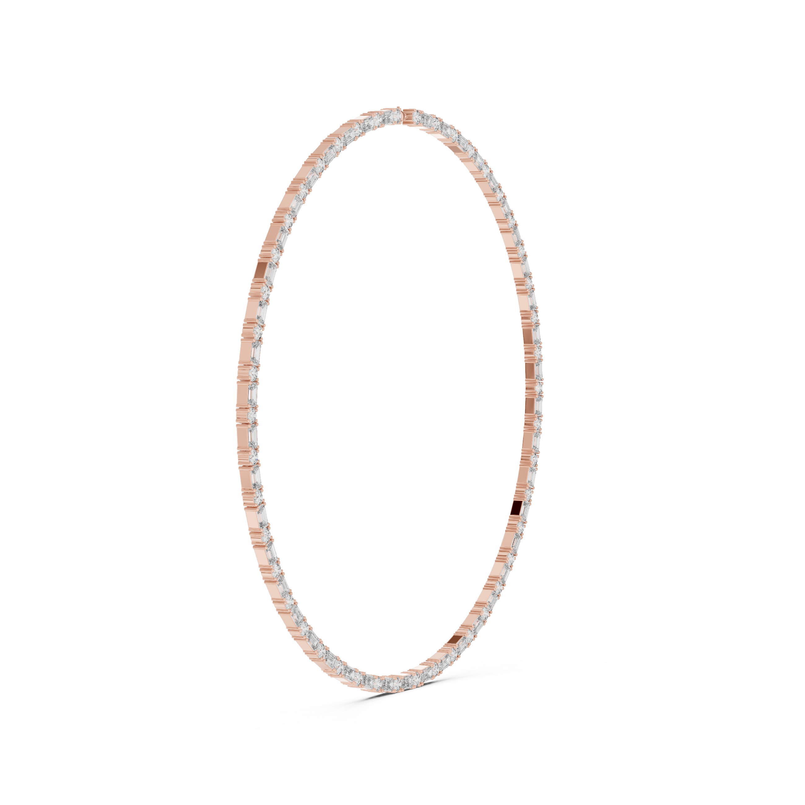 Lab-Grown Diamond & Sterling Silver Alternating Eternity Tennis Necklace