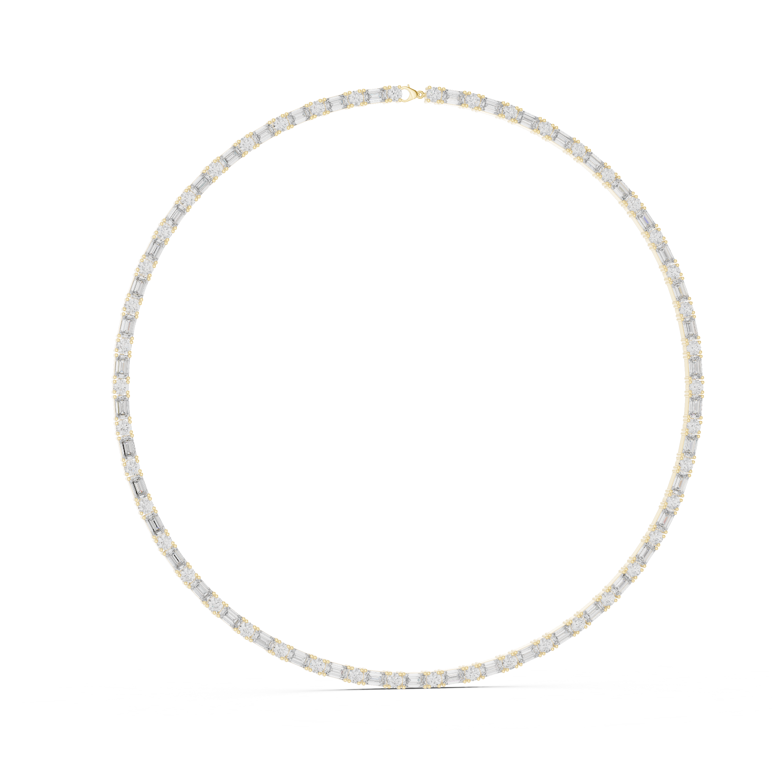 Lab-Grown Diamond & Sterling Silver Alternating Eternity Tennis Necklace