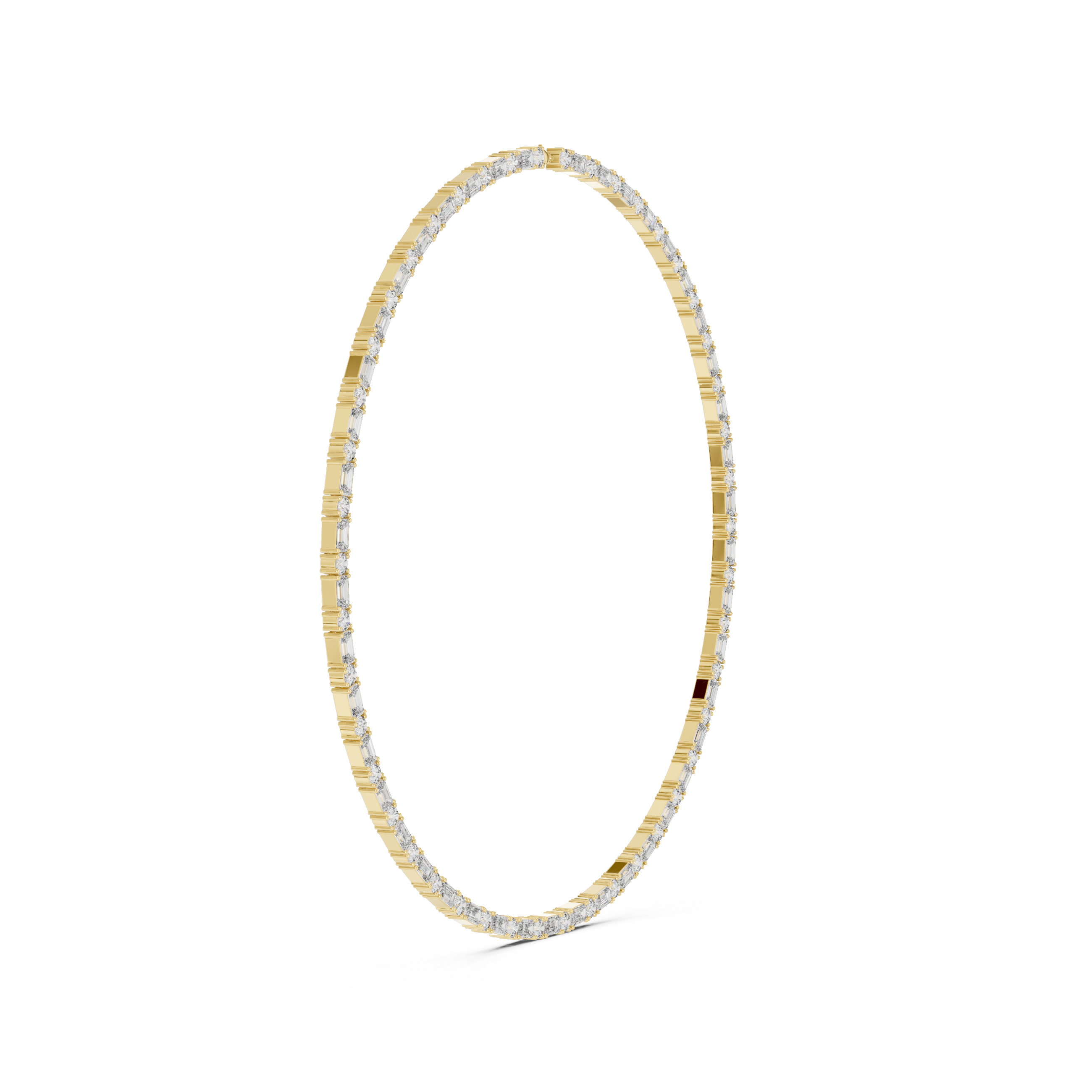 Lab-Grown Diamond & Sterling Silver Alternating Eternity Tennis Necklace