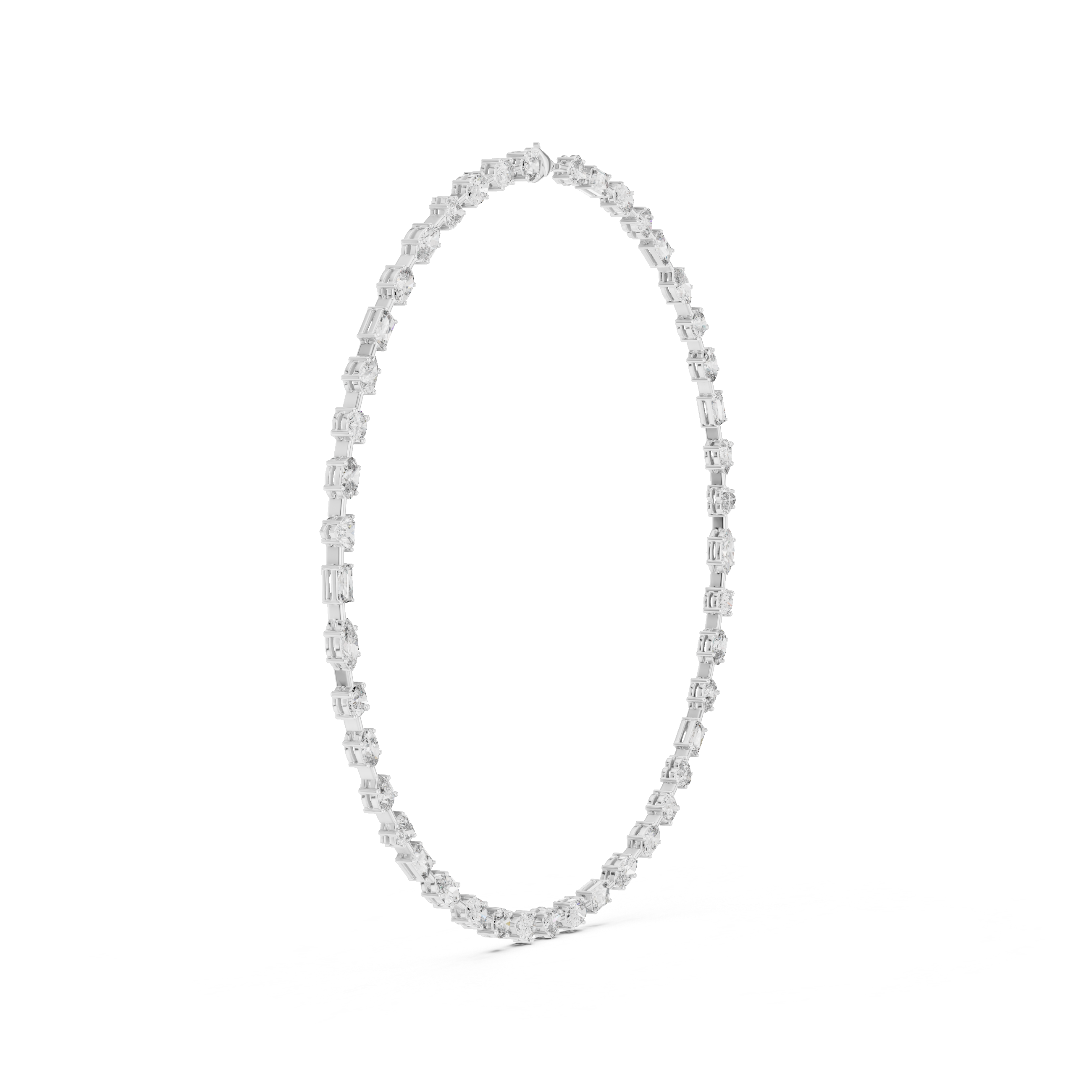 Multi-Shape Lab-Grown Diamond Eternity Necklace in Sterling Silver