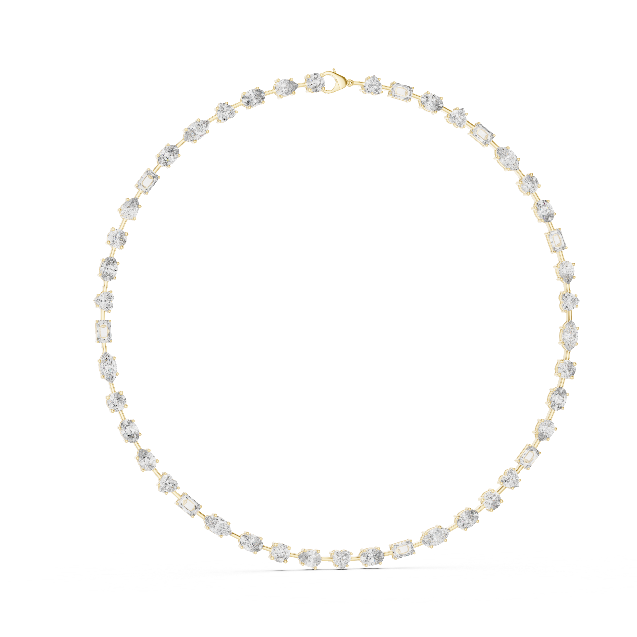 Multi-Shape Lab-Grown Diamond Eternity Necklace in Sterling Silver