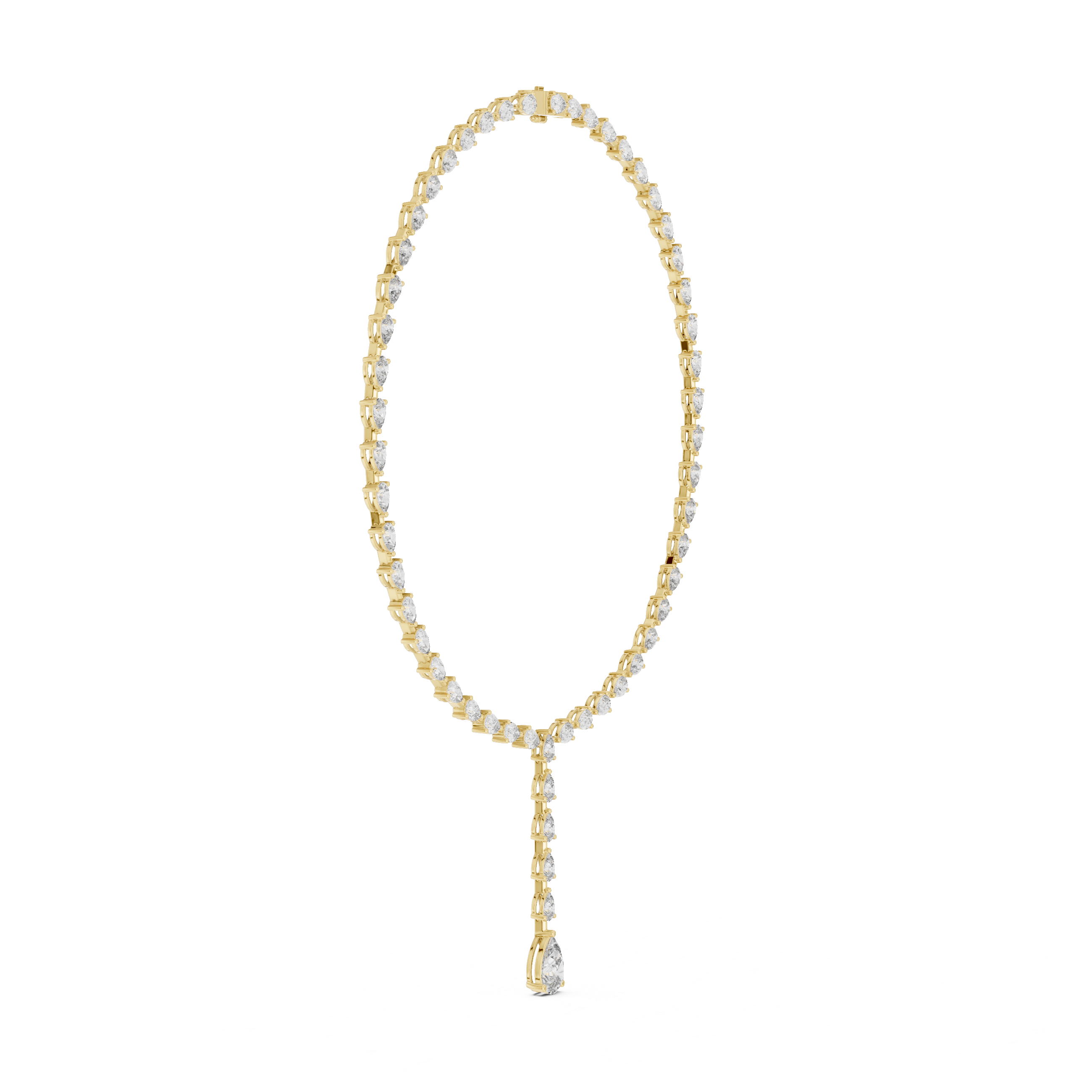 Elegant Pear-Cut Lab-Grown Diamond Y-Necklace in Sterling Silver