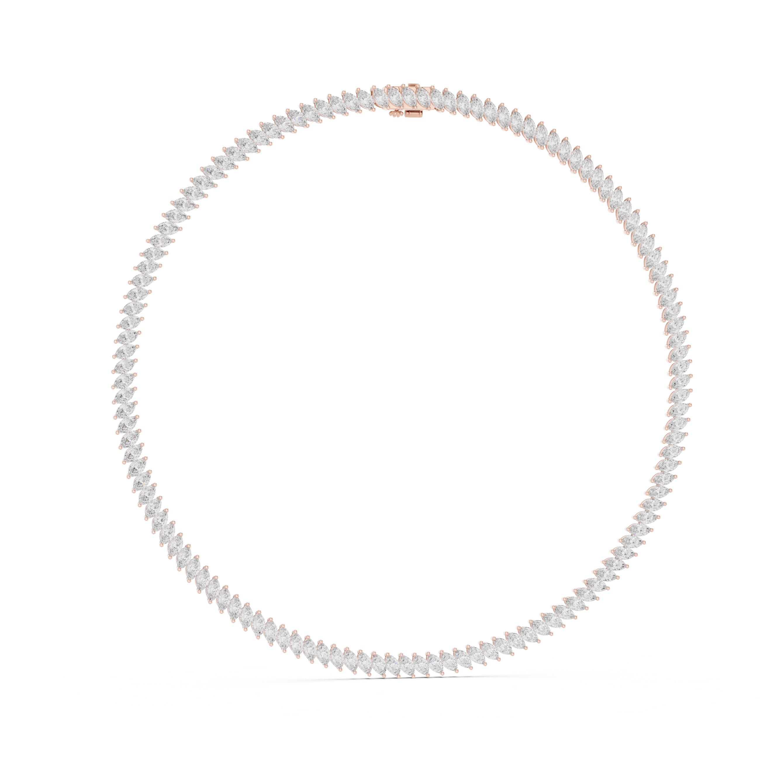 Radiant Marquise-Cut Lab Diamond V-Link Statement Necklace - Ethical Luxury