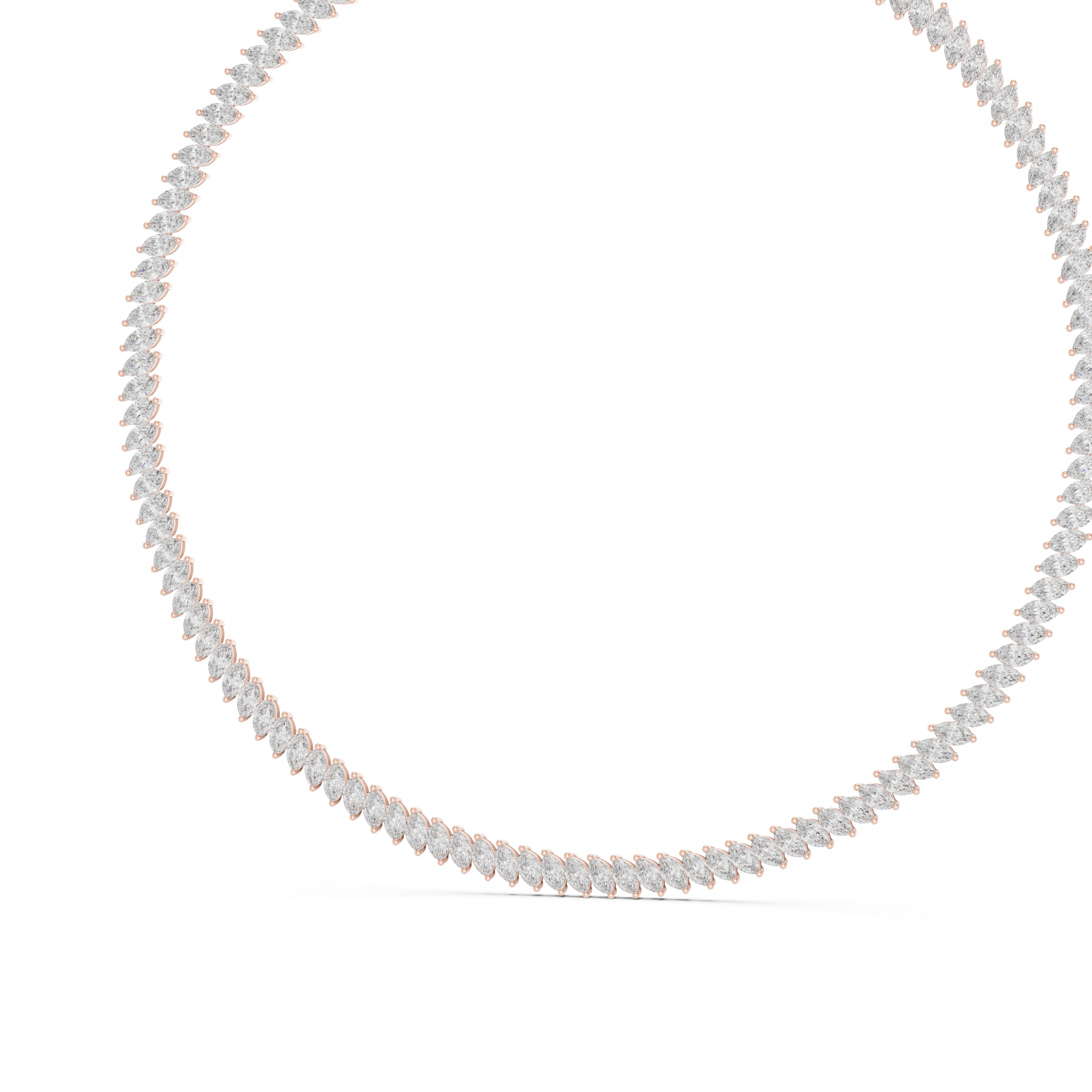 Radiant Marquise-Cut Lab Diamond V-Link Statement Necklace - Ethical Luxury