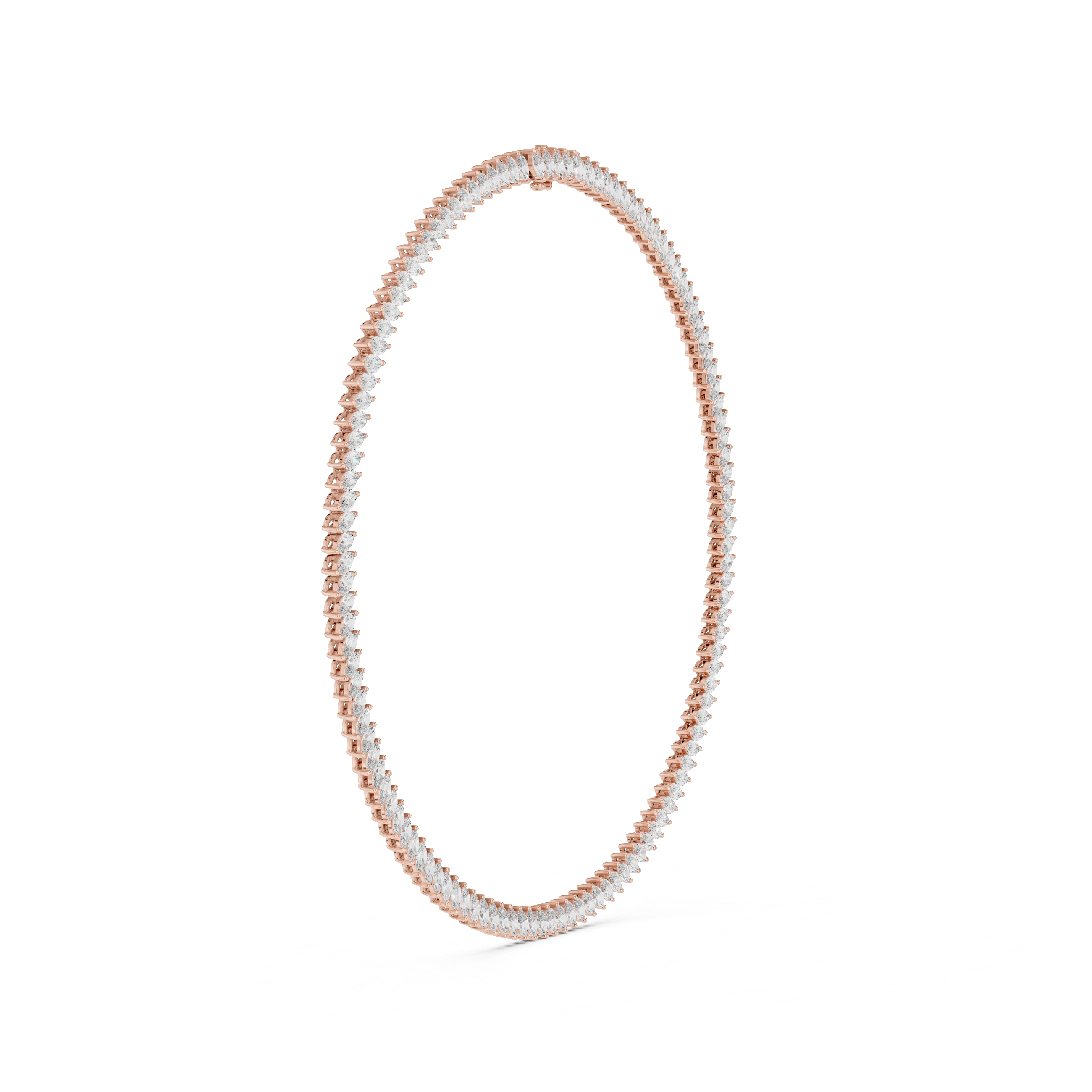 Radiant Marquise-Cut Lab Diamond V-Link Statement Necklace - Ethical Luxury