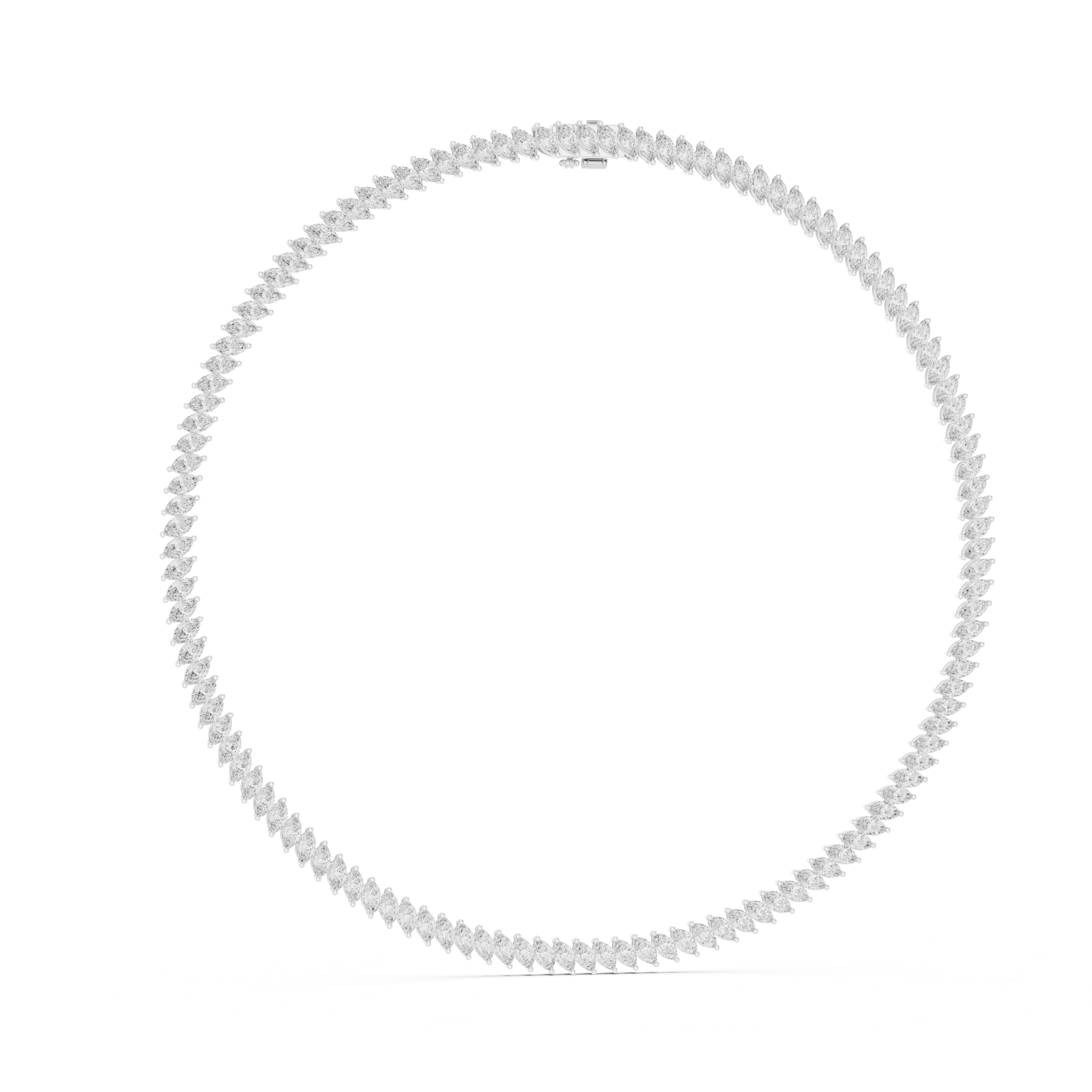 Radiant Marquise-Cut Lab Diamond V-Link Statement Necklace - Ethical Luxury