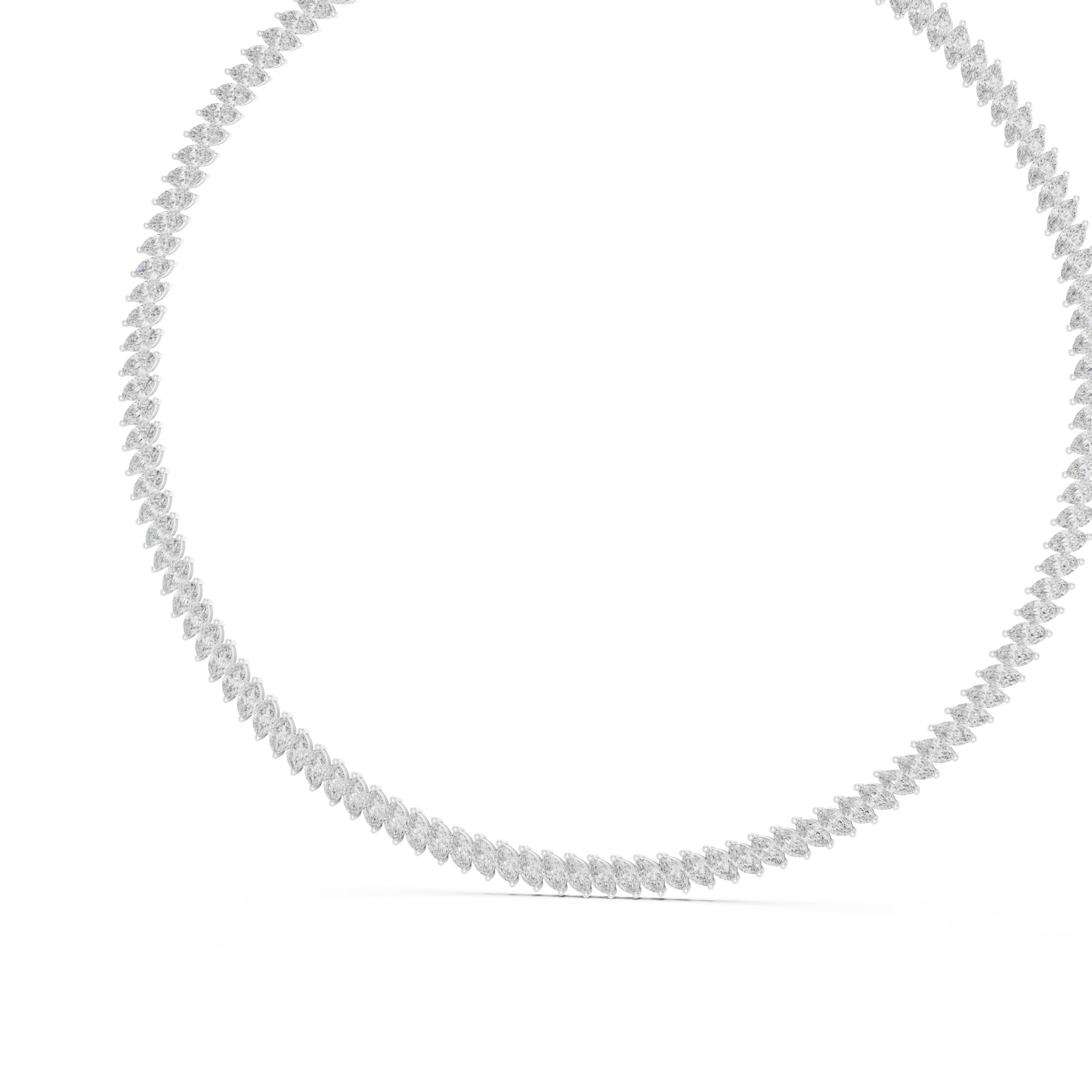 Radiant Marquise-Cut Lab Diamond V-Link Statement Necklace - Ethical Luxury