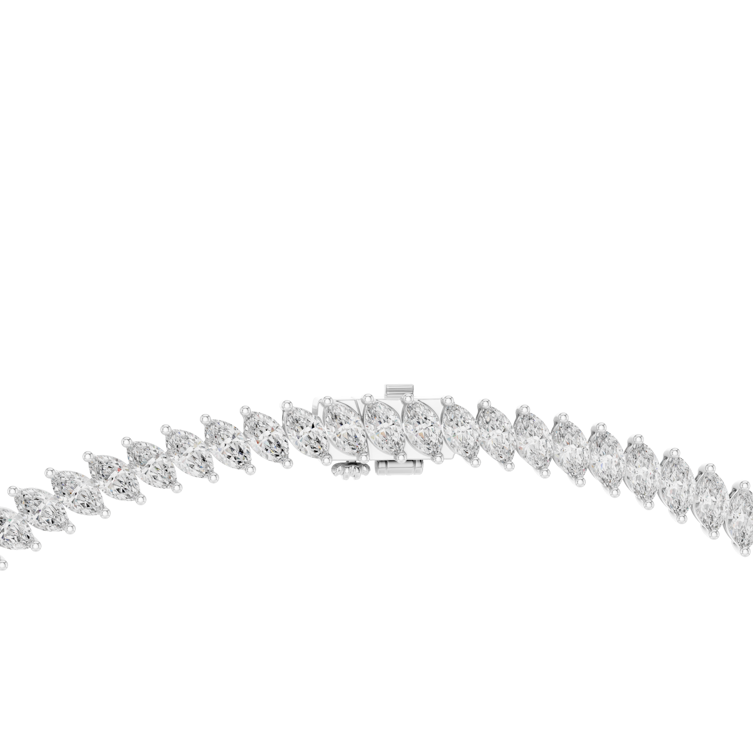 Radiant Marquise-Cut Lab Diamond V-Link Statement Necklace - Ethical Luxury