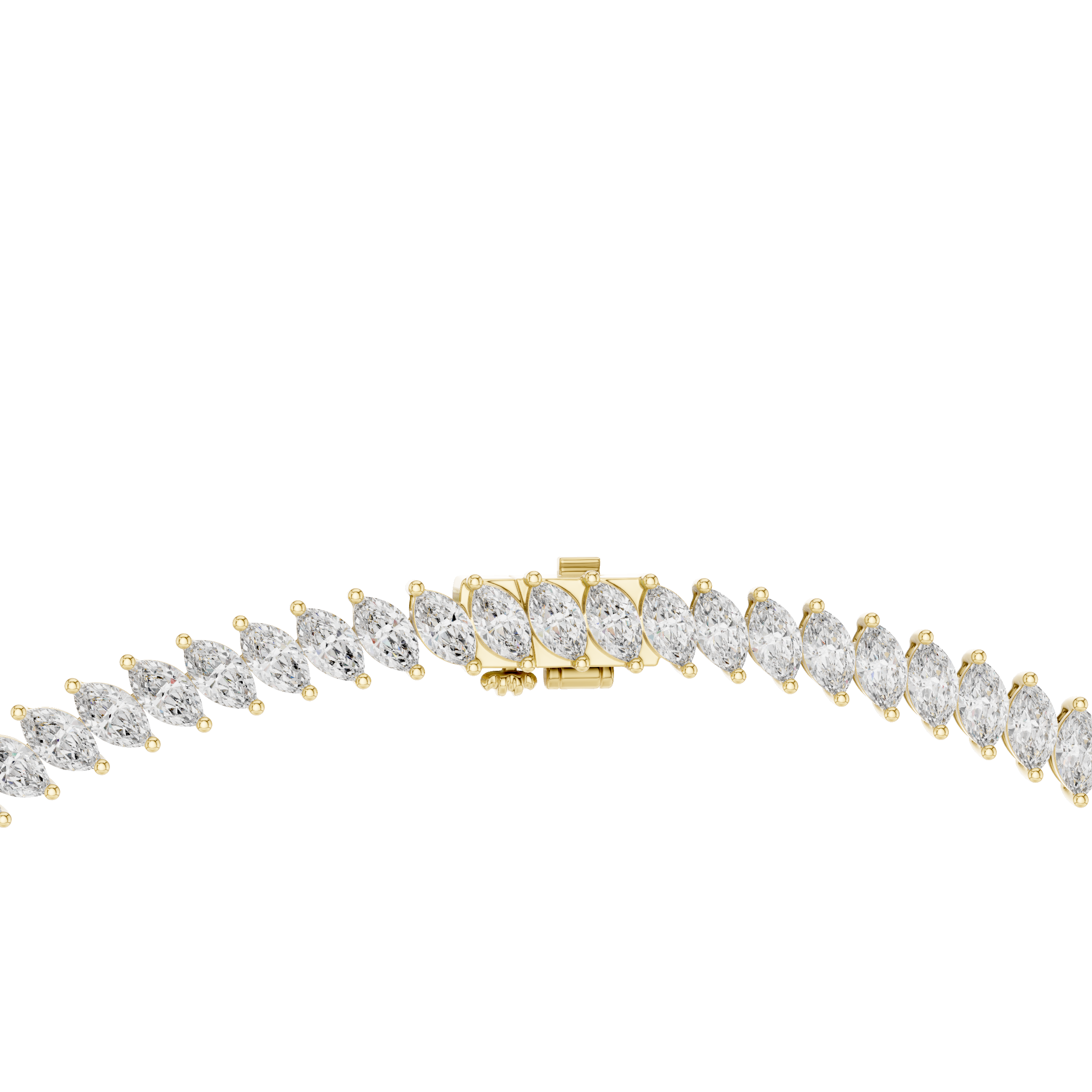 Radiant Marquise-Cut Lab Diamond V-Link Statement Necklace - Ethical Luxury