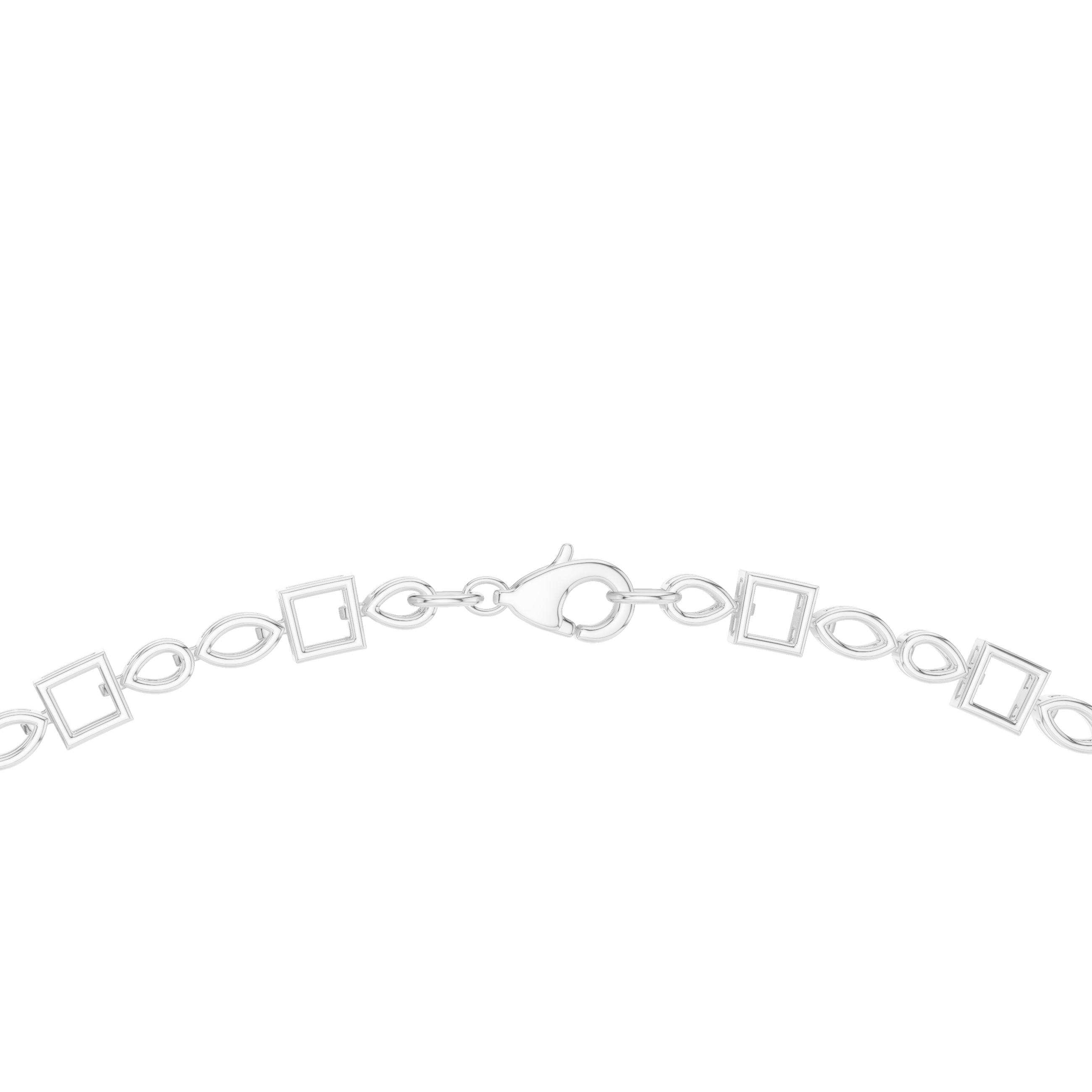 Lab-Grown Diamond Geometric Cluster Necklace in Sterling Silver