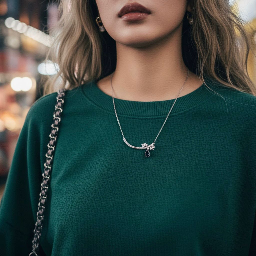 Silver-Plated Linea Logo Pendant