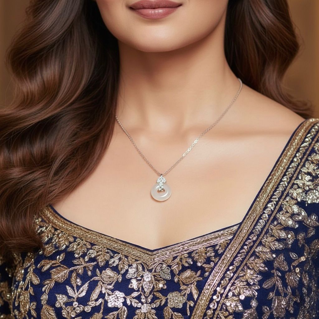 Young & Forever Blue diamond silverHandcrafted Necklace