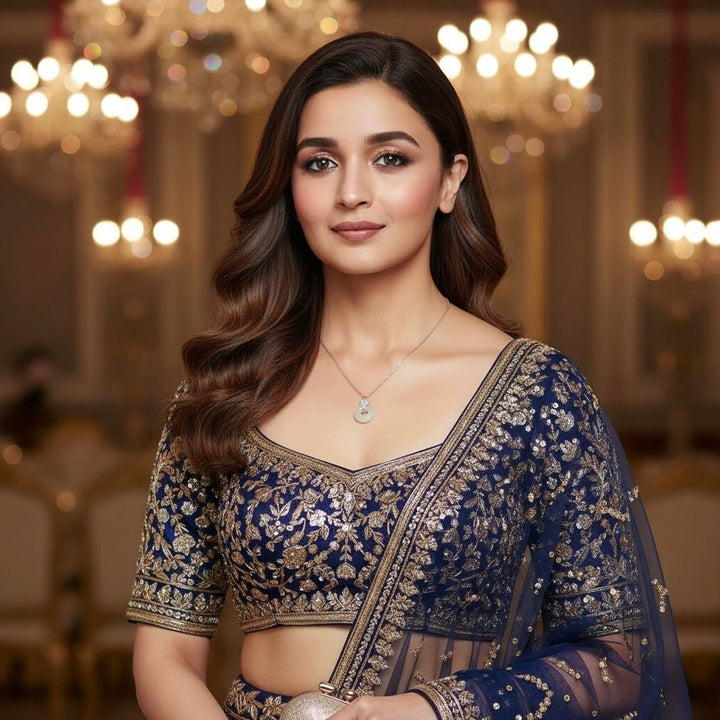 Young & Forever Blue diamond silverHandcrafted Necklace